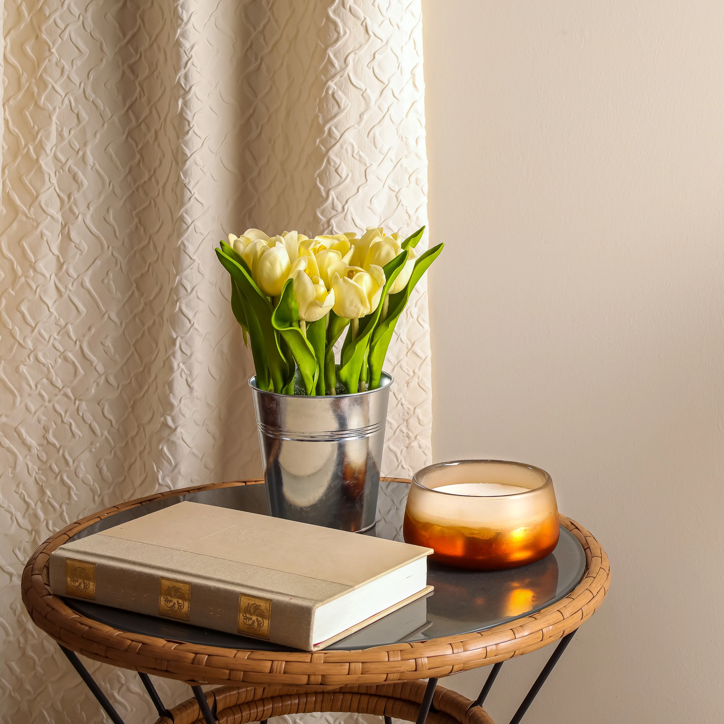 9 in. Spring Light Yellow Tulip Bouquet - Image 2