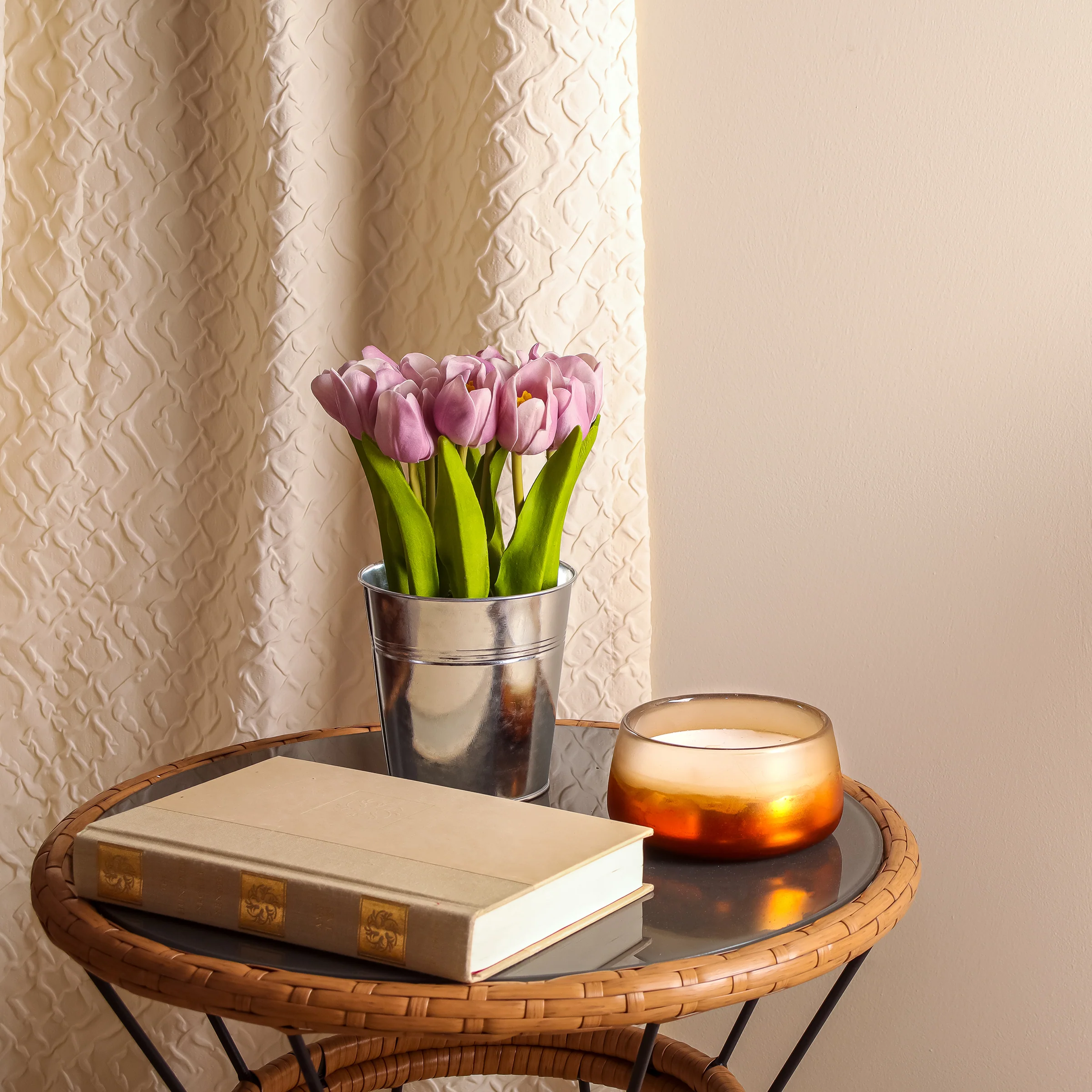 9 in. Spring Mauve Tulip Bouquet - Image 2
