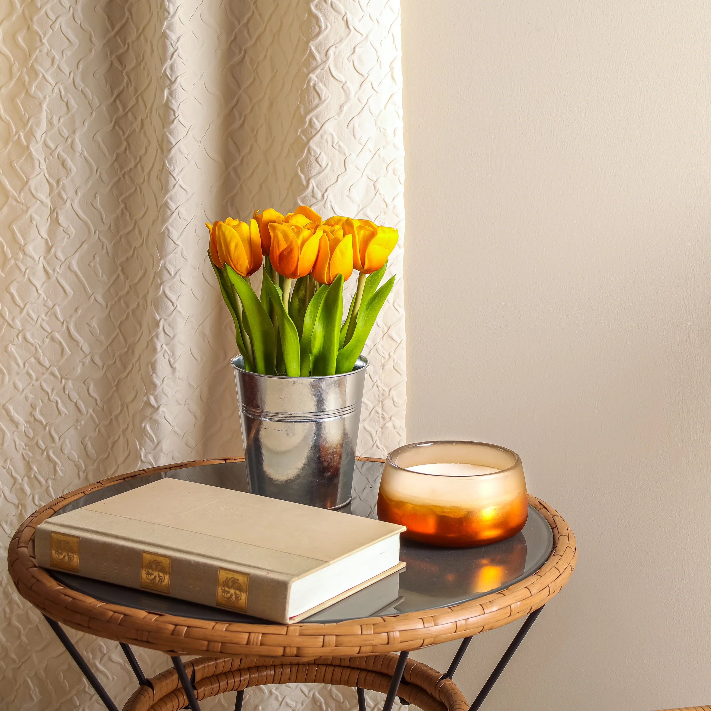 9 in. Spring Orange Tulip Bouquet - Image 2