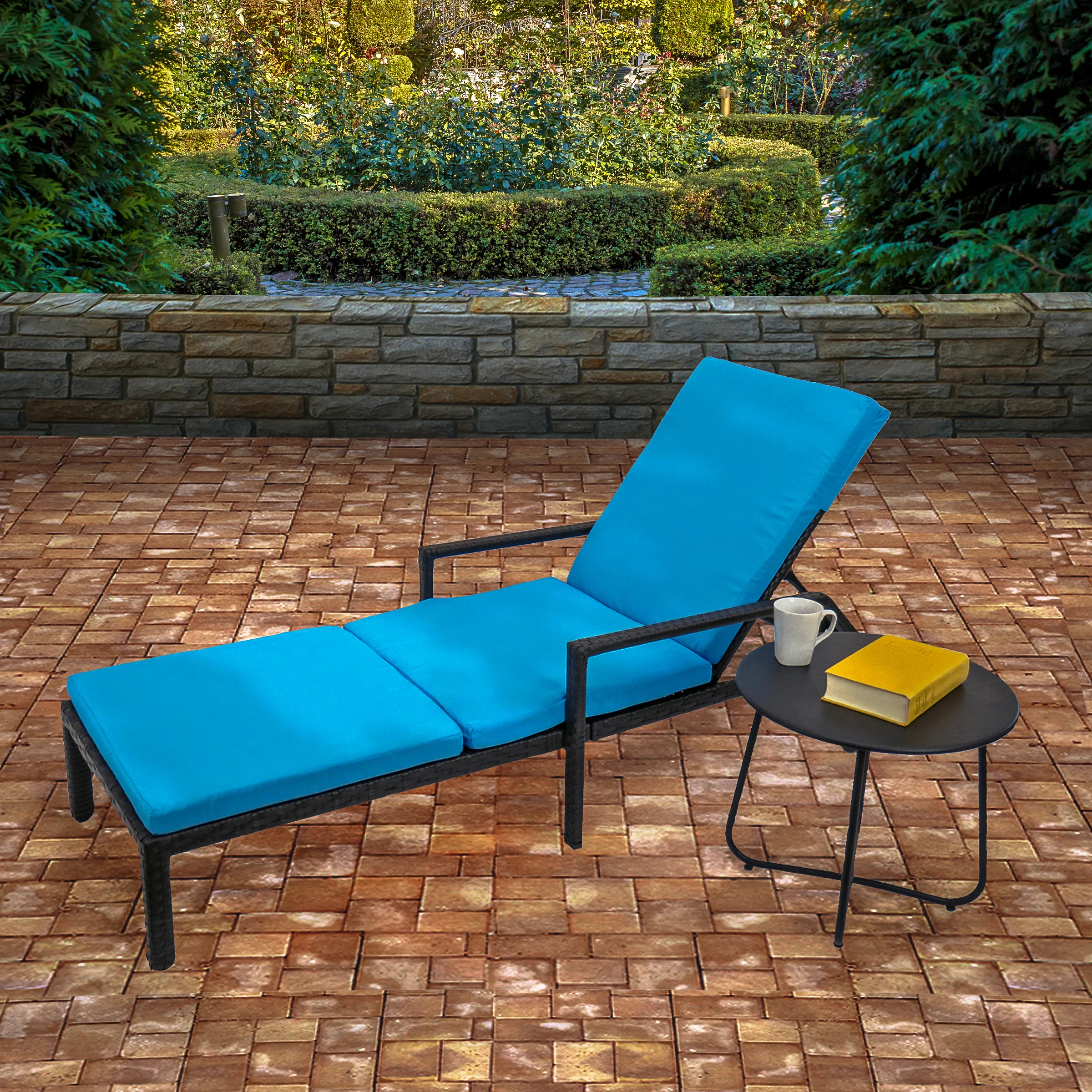 79 in. All Weather PE Wicker Chaise Lounge - Image 2