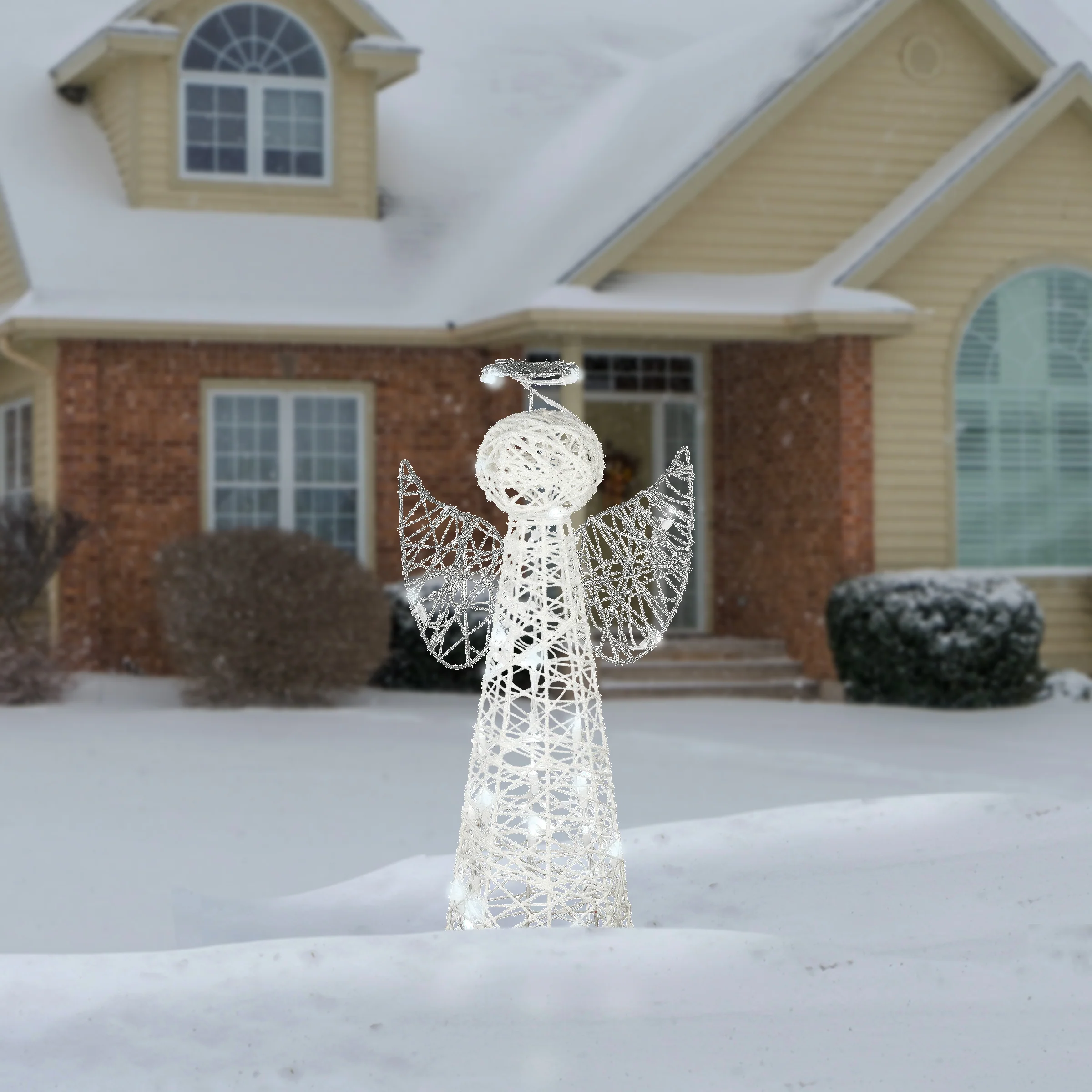 24 in. Angel Cone Tree with LED Lights - Image 2
