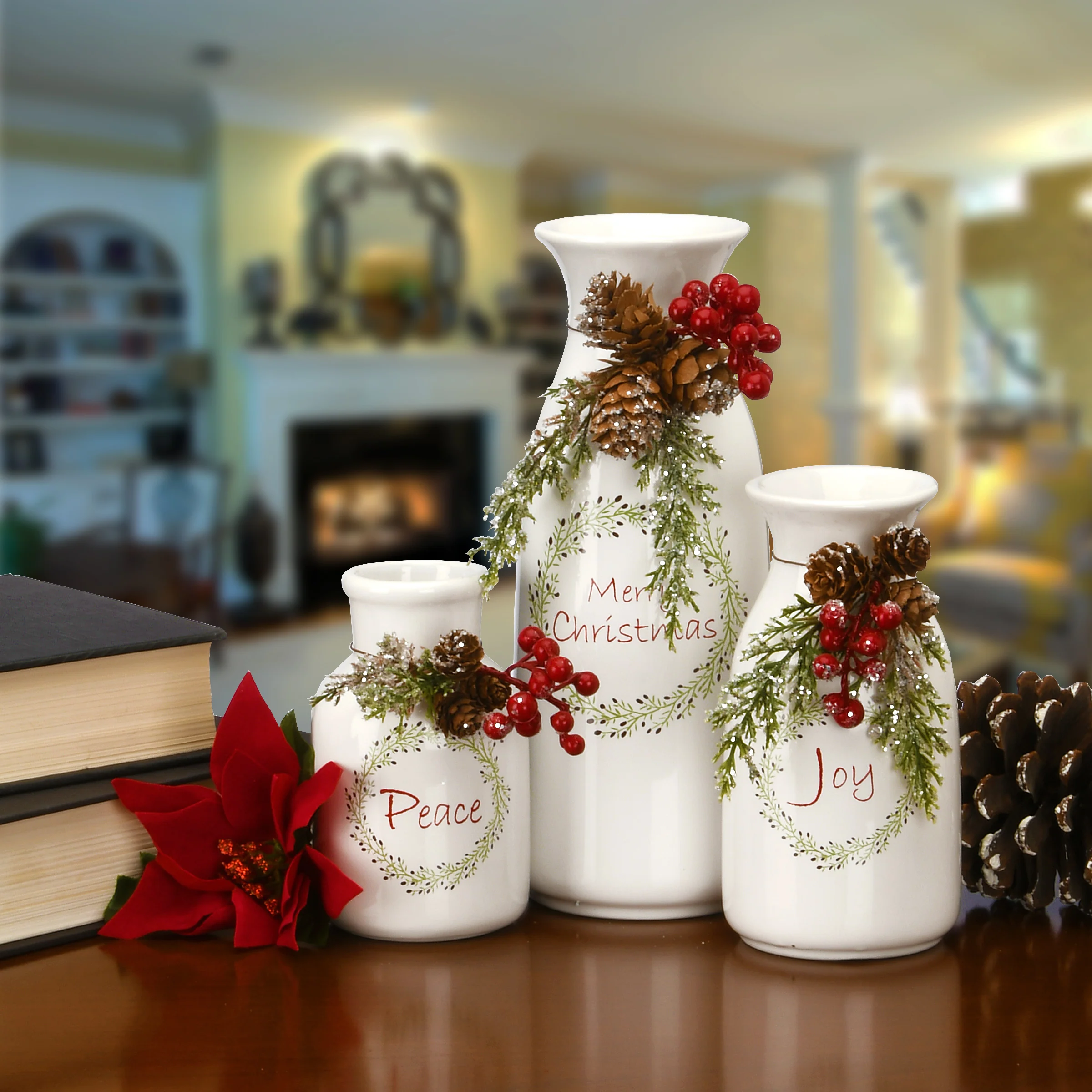 Holiday Antique Milk Bottles Set - Image 2