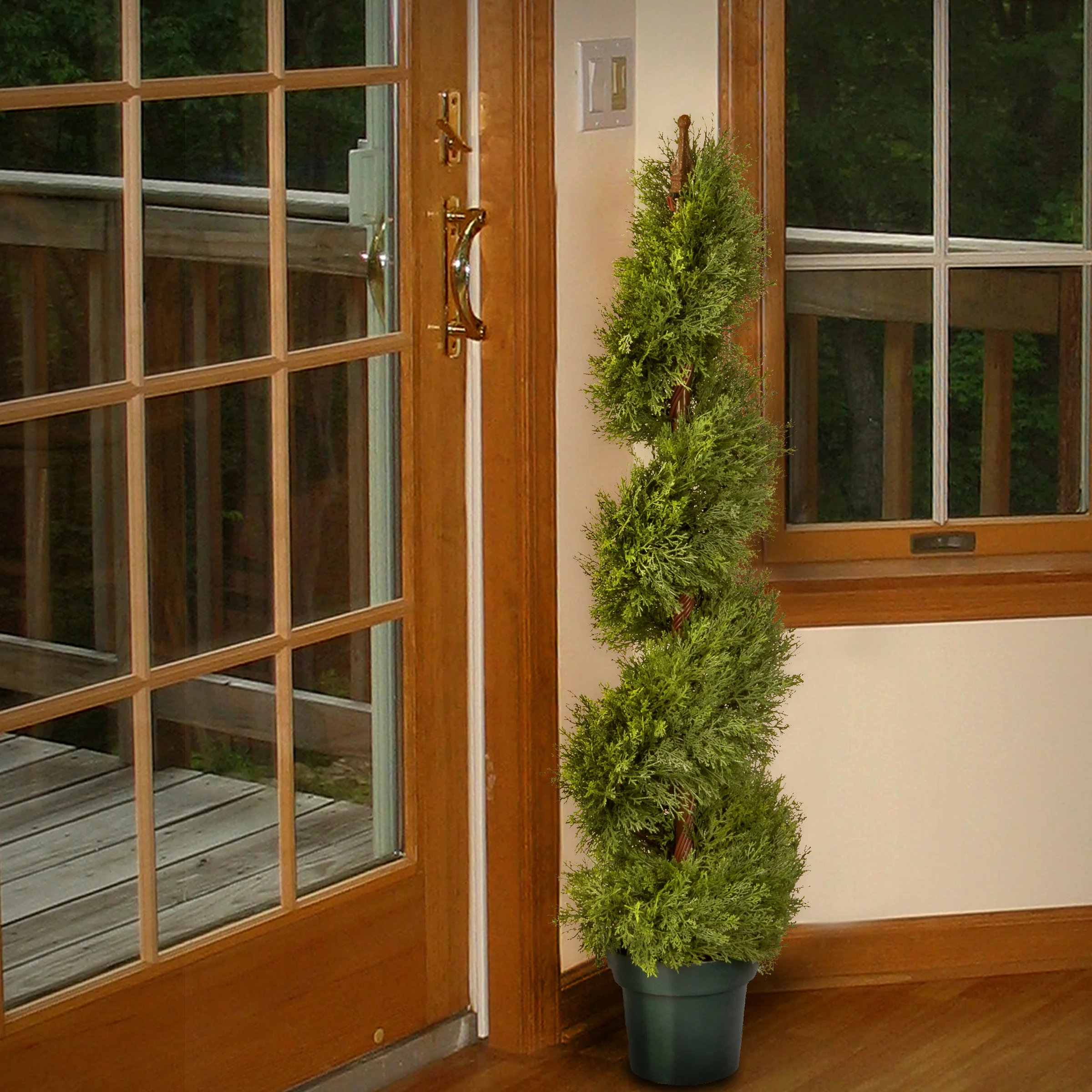 48 in. Artificial Juniper Slim Spiral Tree in Growers Pot - Image 2