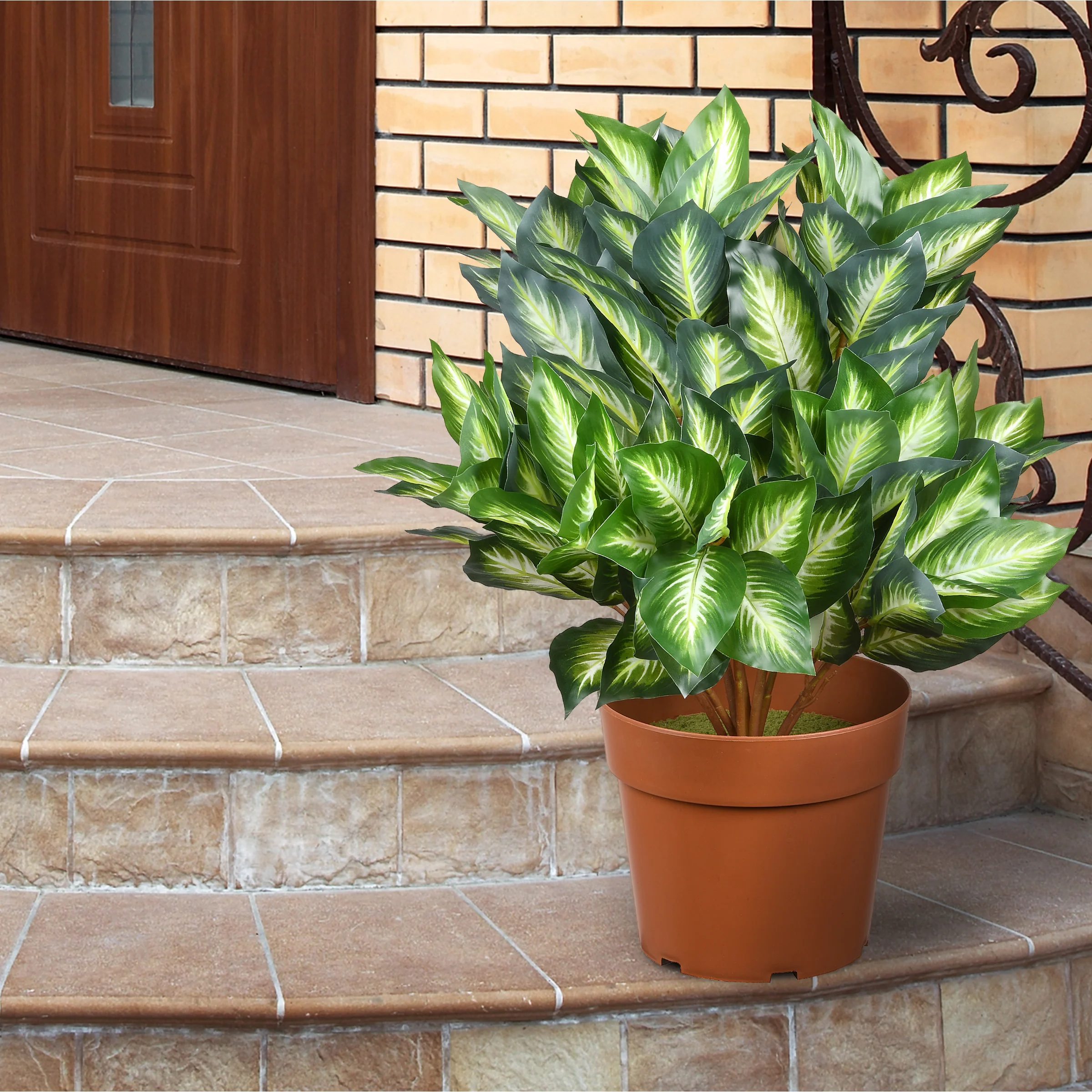 24 in. Hosta Topiary Plant in Brown Round Growers Pot - Image 2