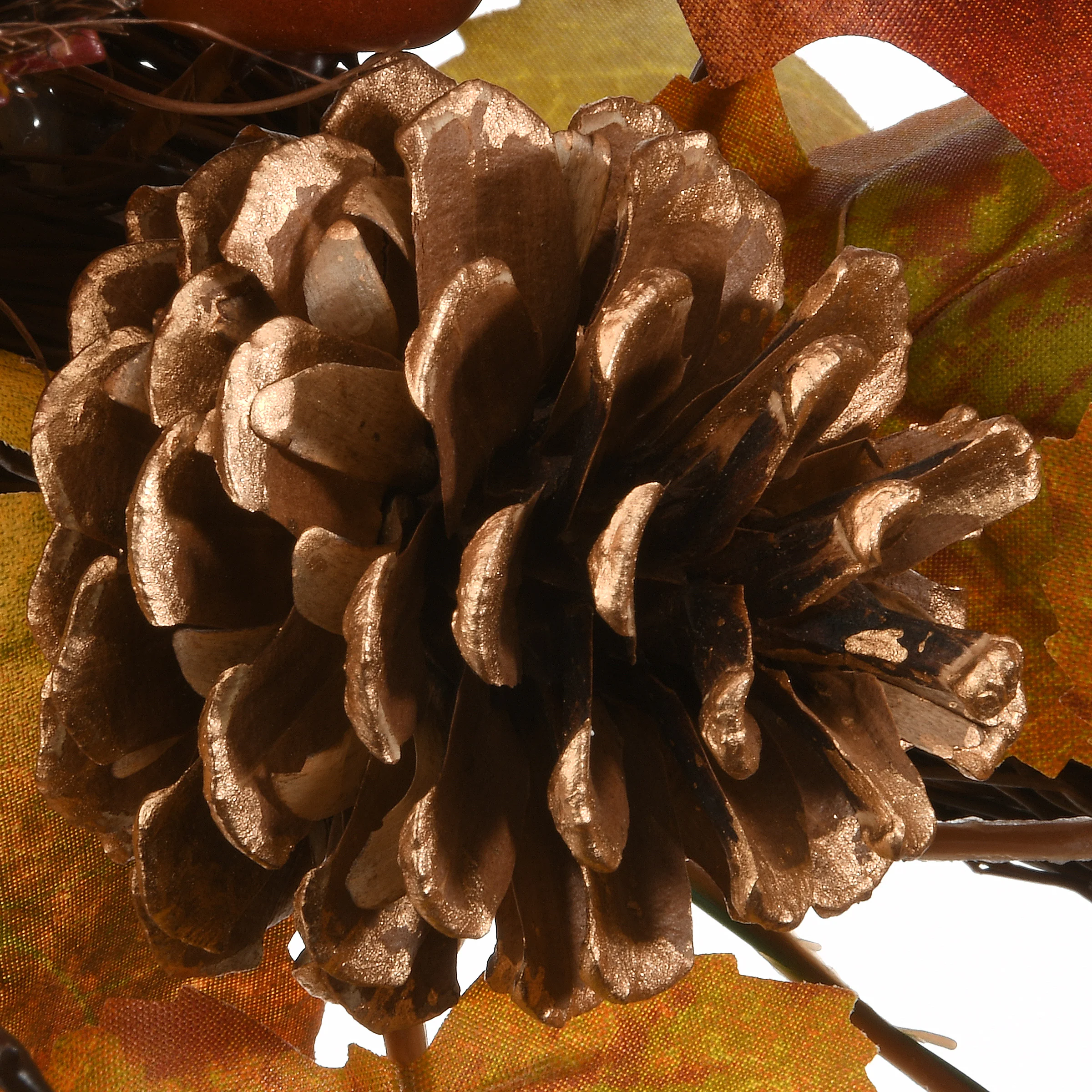 30 in. 2-Piece Fall Door Corners with Maple Leaves, Pine Cones, Pomegranates, Berry Clusters - Image 3
