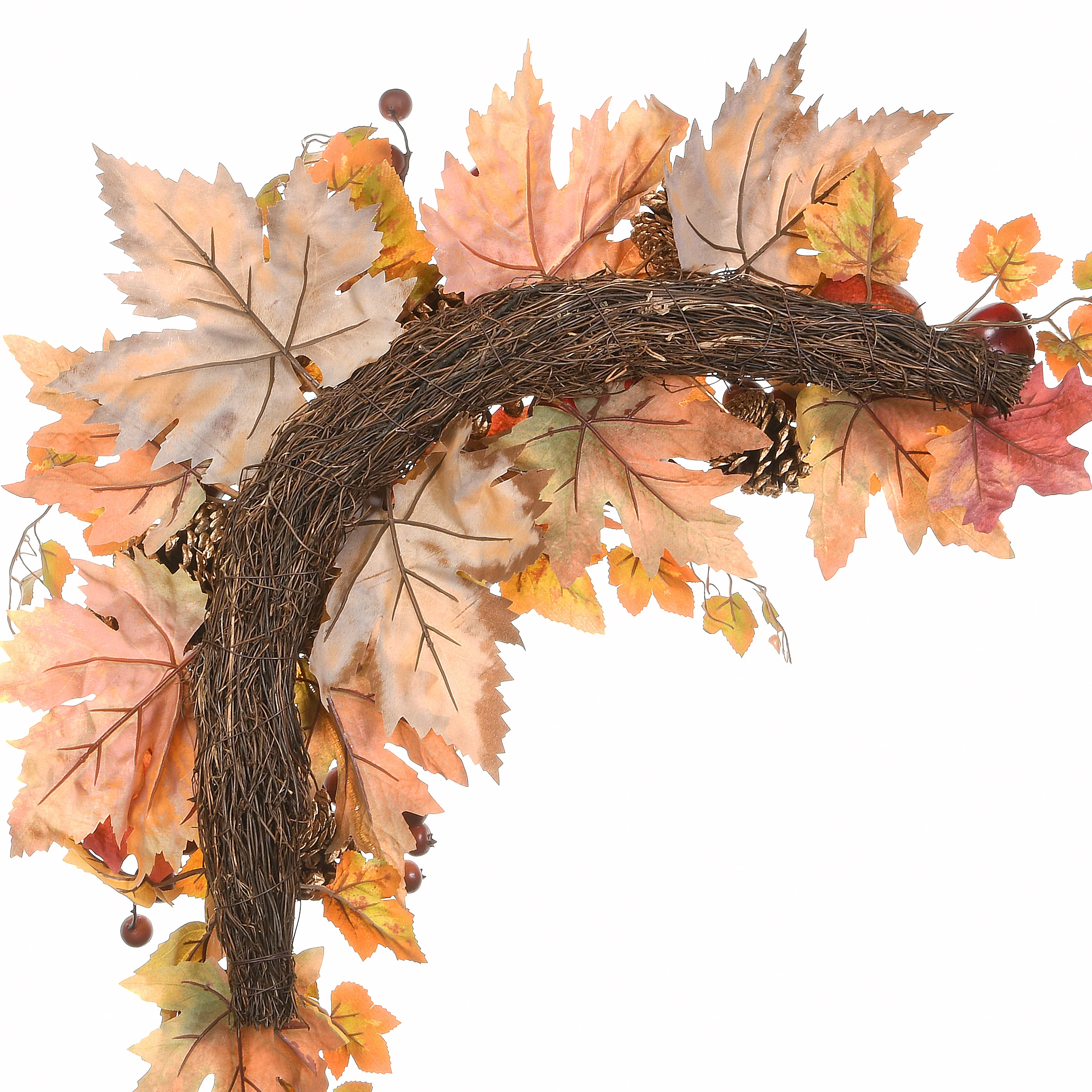 30 in. 2-Piece Fall Door Corners with Maple Leaves, Pine Cones, Pomegranates, Berry Clusters - Image 5