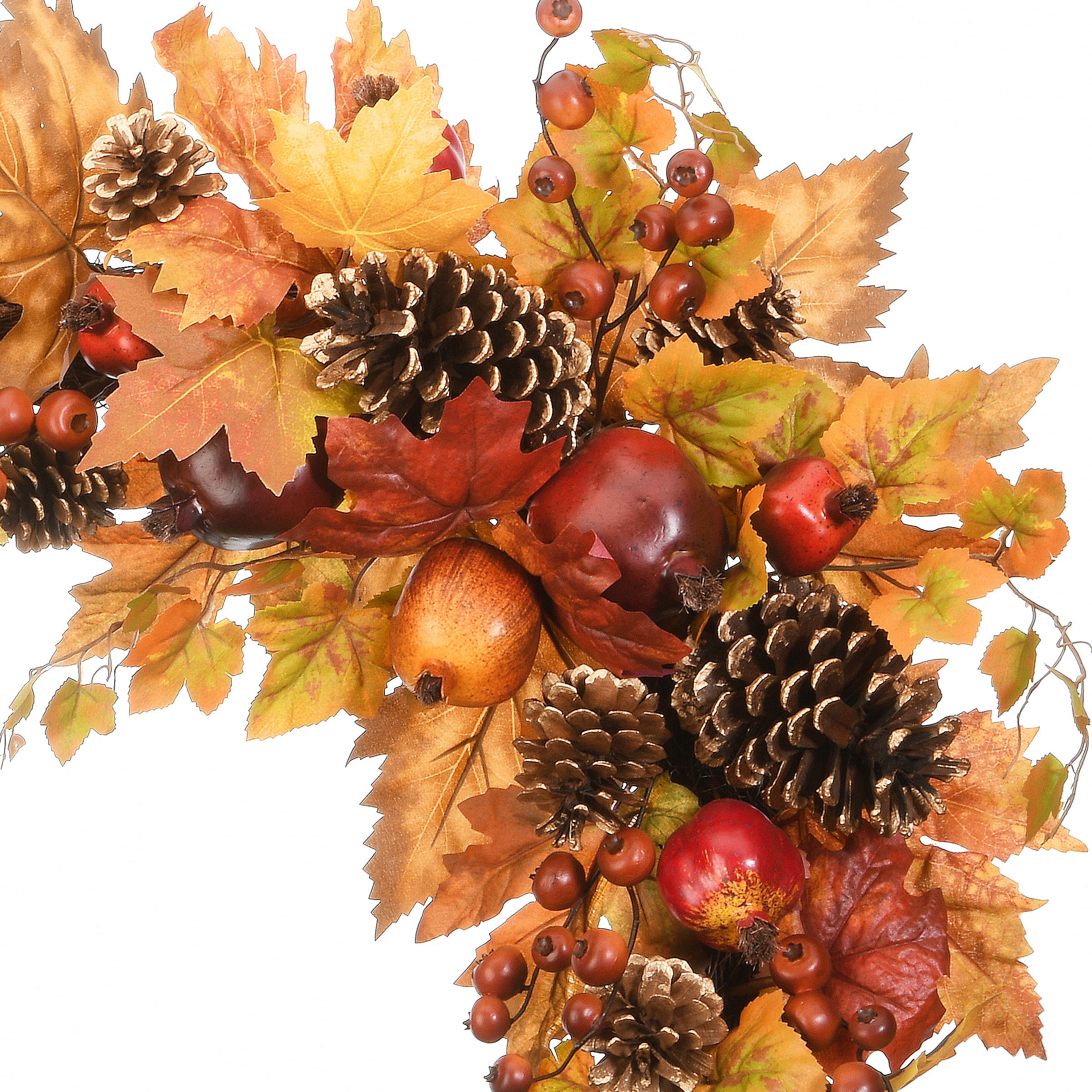 30 in. 2-Piece Fall Door Corners with Maple Leaves, Pine Cones, Pomegranates, Berry Clusters - Image 7