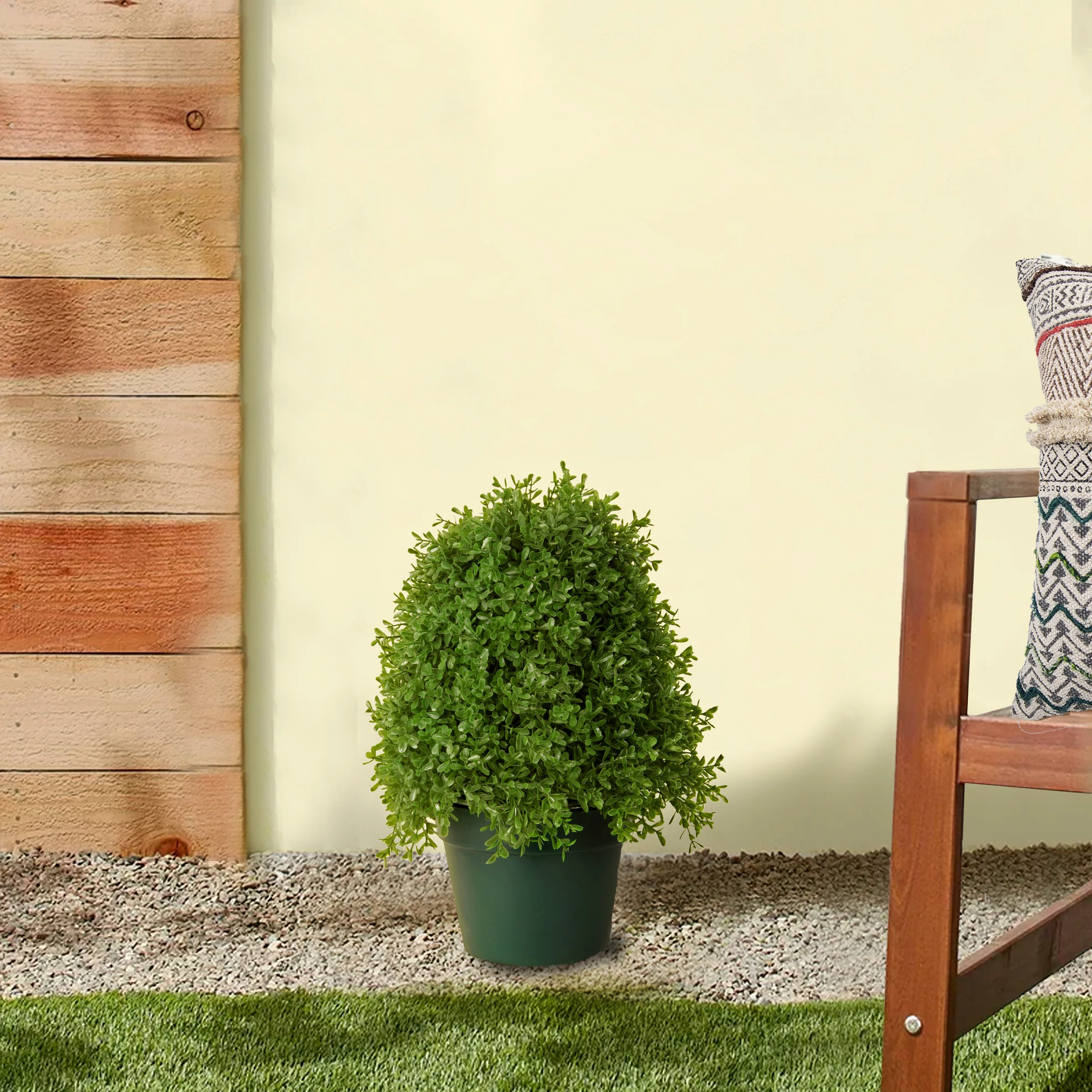 15" Artificial Boxwood Tree - Image 2