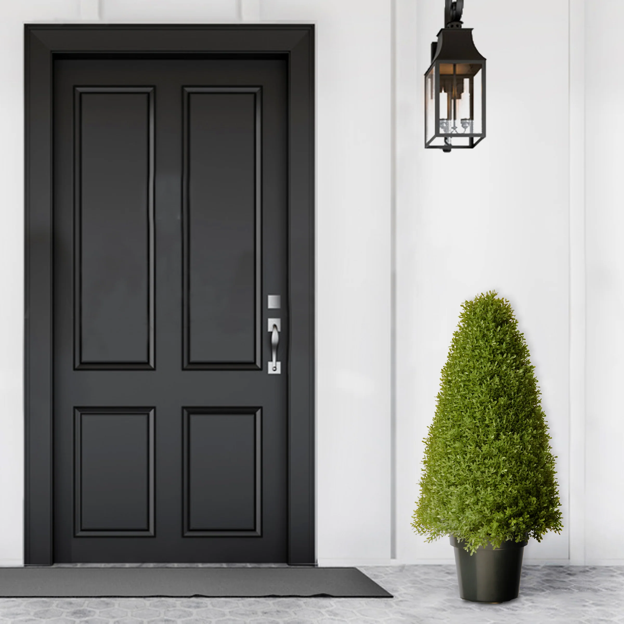 36" Artificial Boxwood Tree - Image 2