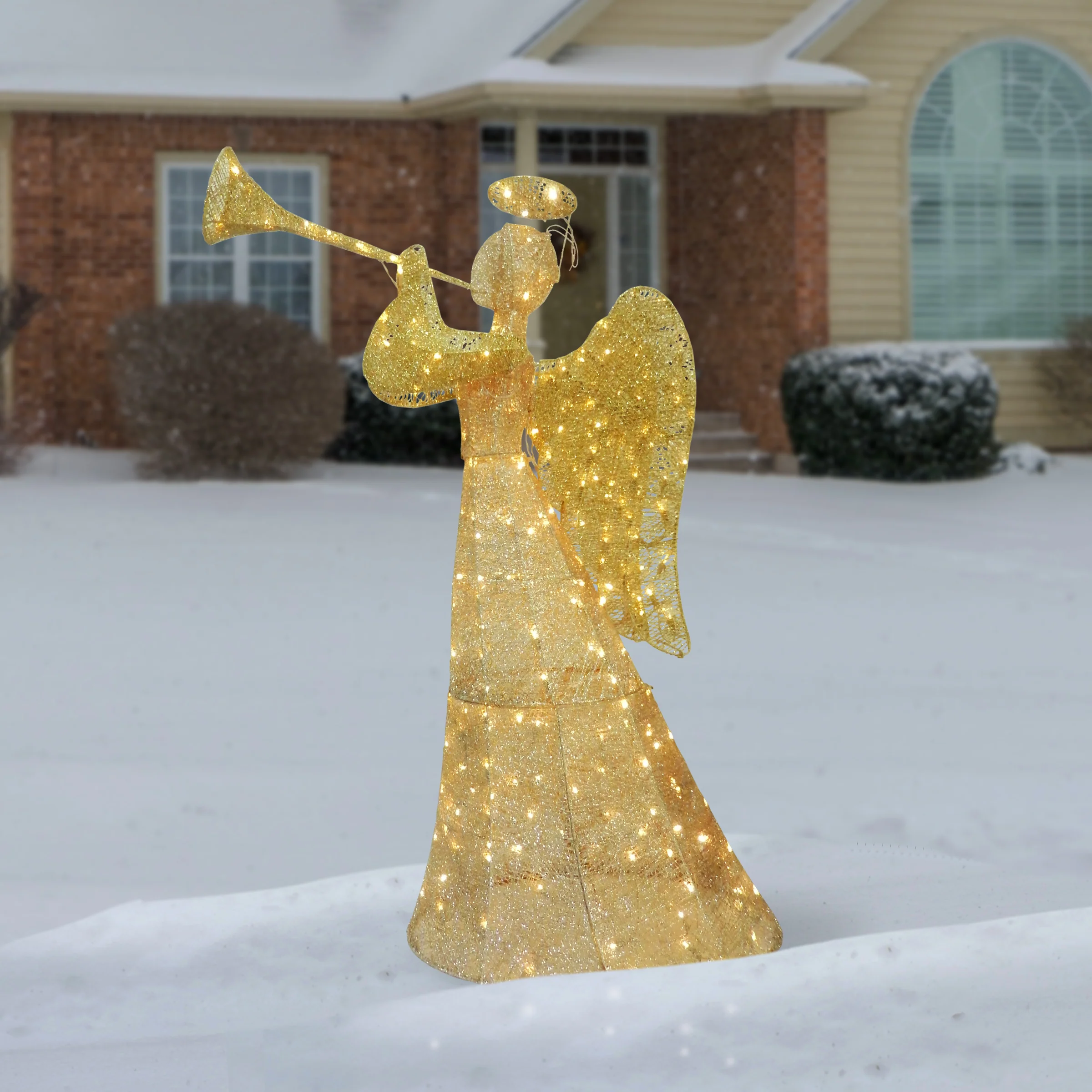 60 in. Champagne Angel Decoration with LED Lights, Plug-In - Image 2