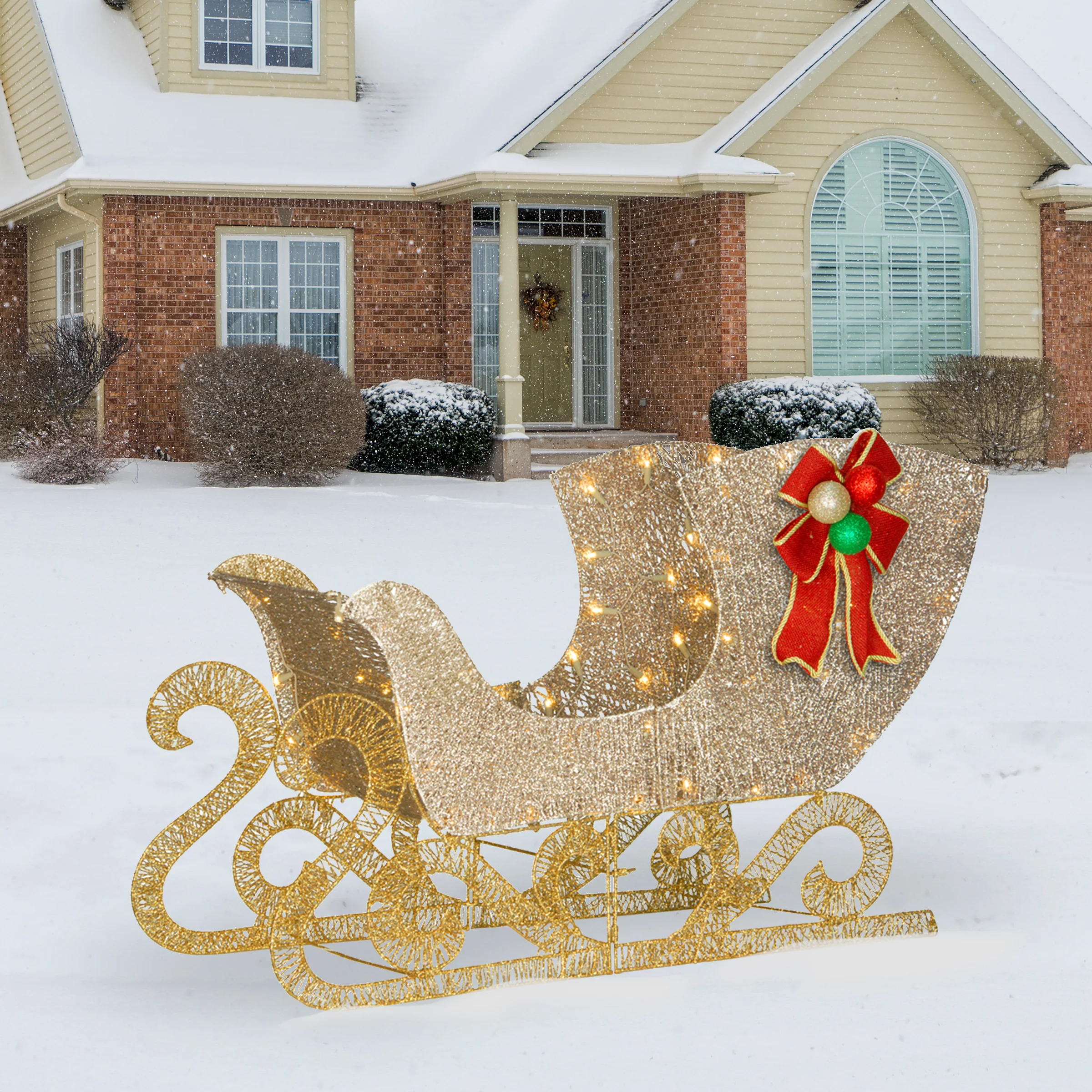 38 in. Santas Sleigh with LED Lights, Plug-In - Image 2