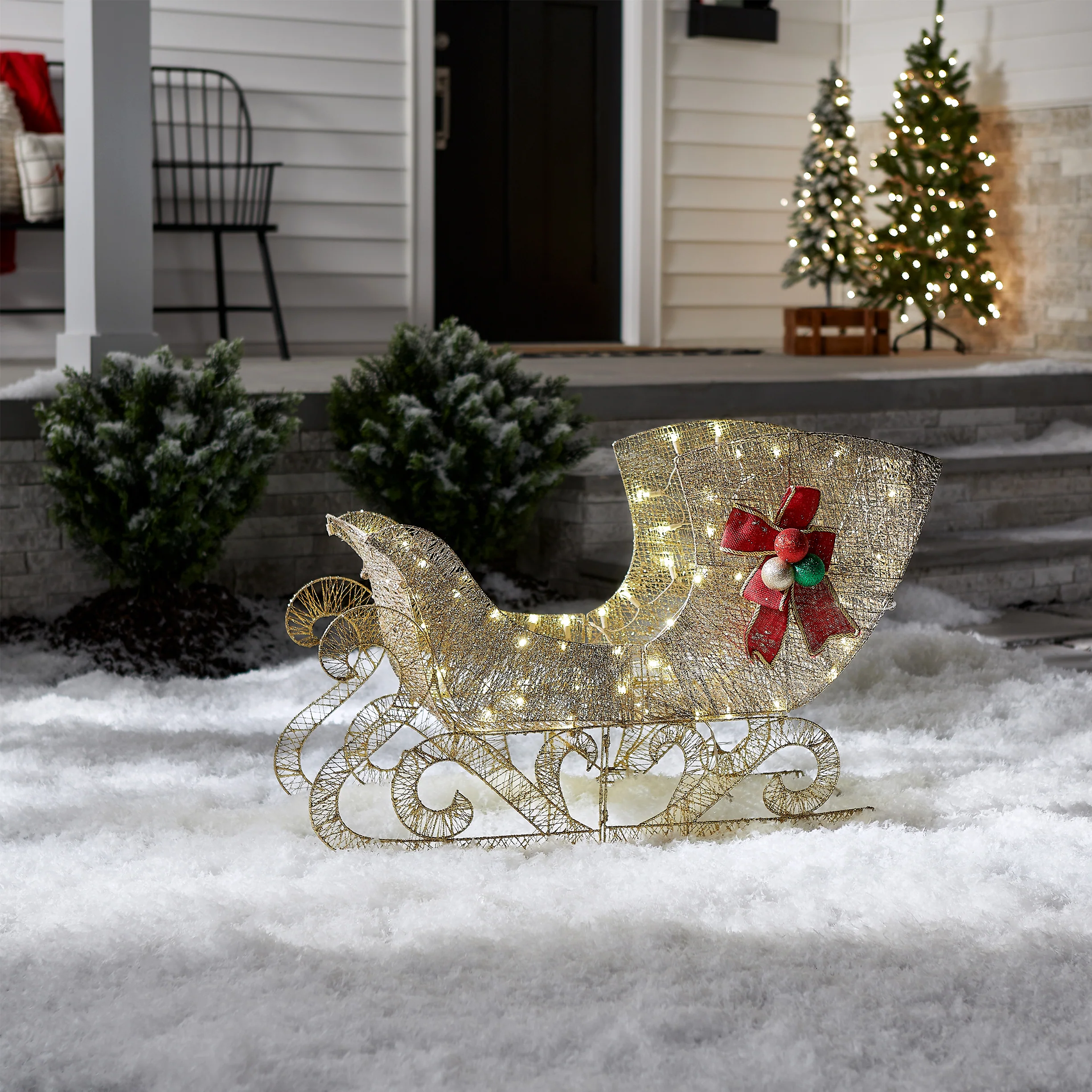 38 in. Santas Sleigh with LED Lights, Plug-In - Image 4