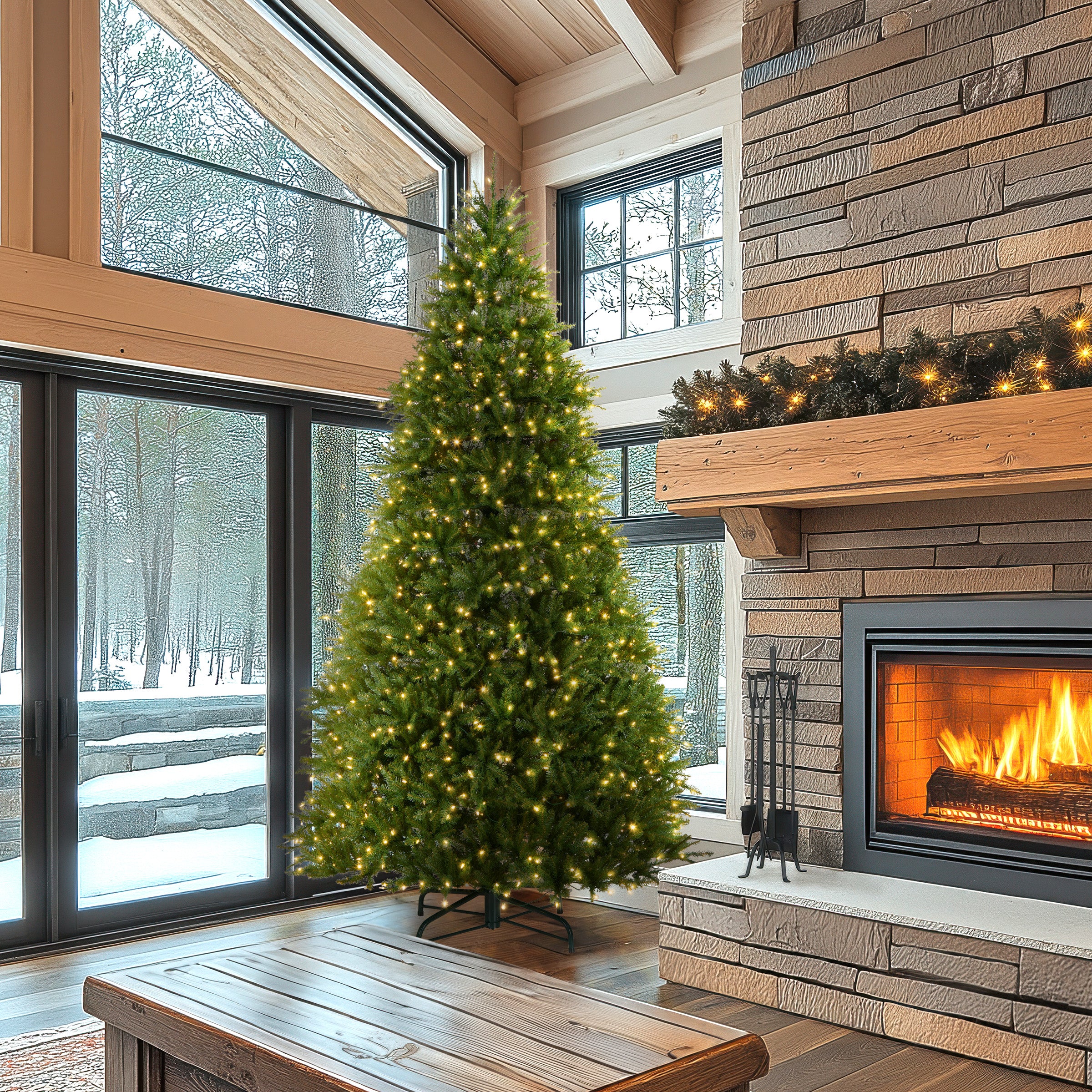 10 ft. Pre-Lit Dunhill Fir Tree with Dual Color LED Lights - Image 2