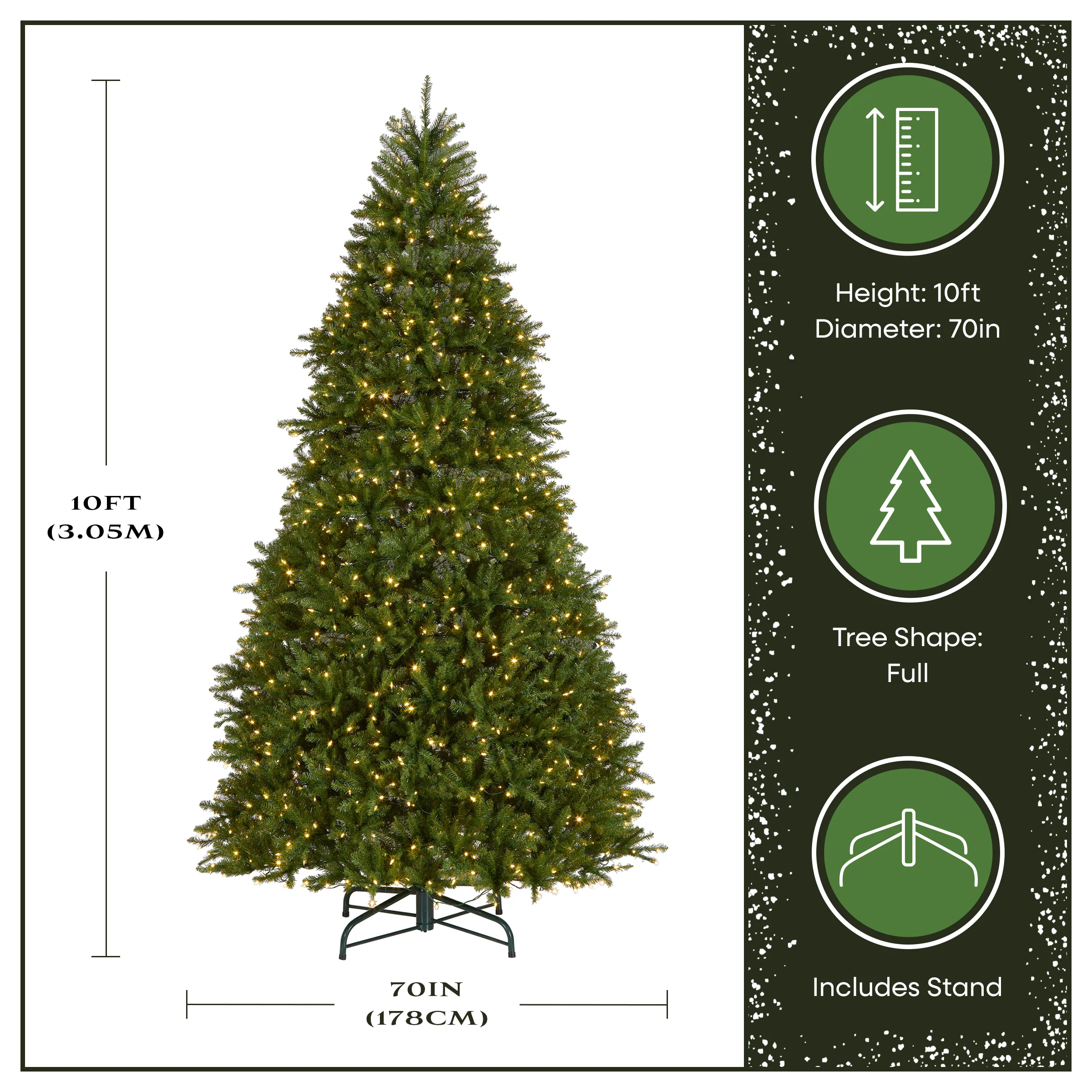 10 ft. Pre-Lit Dunhill Fir Tree with Dual Color LED Lights - Image 3