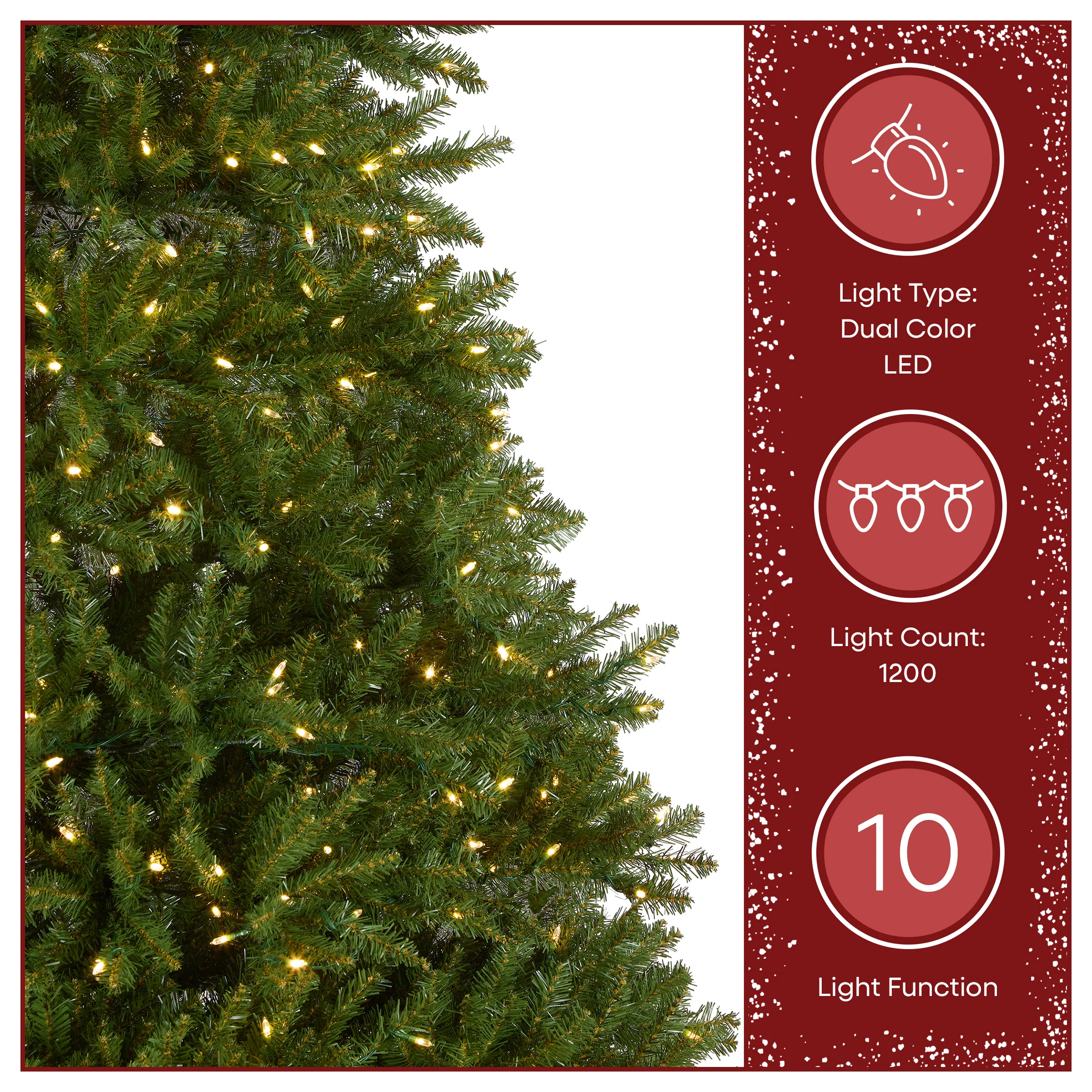 10 ft. Pre-Lit Dunhill Fir Tree with Dual Color LED Lights - Image 5