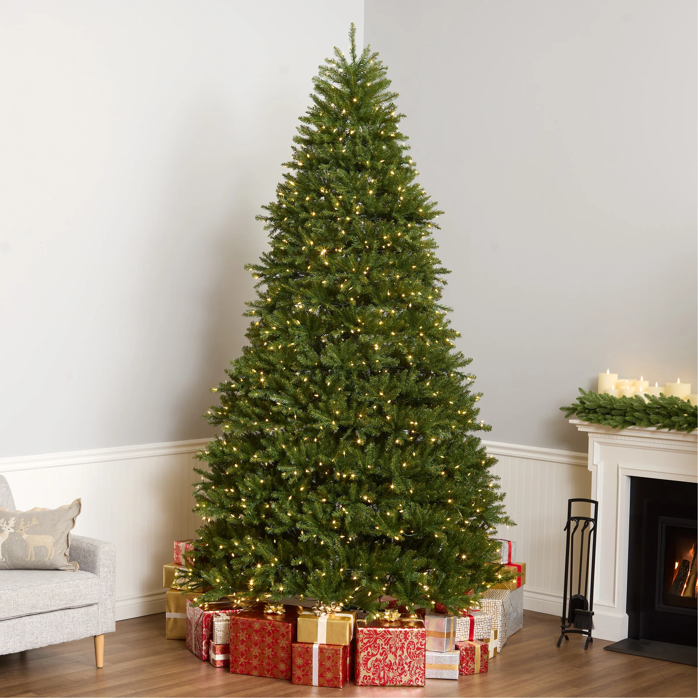 10 ft. Pre-Lit Dunhill Fir Tree with Dual Color LED Lights - Image 8