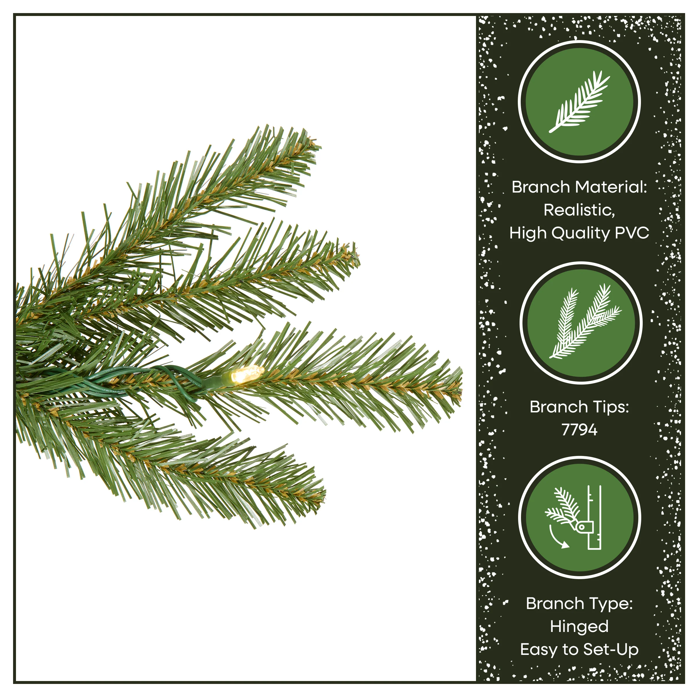 12 ft. Pre-Lit Dunhill Fir Tree with PowerConnect Dual Color LED Lights, Plug-In - Image 7