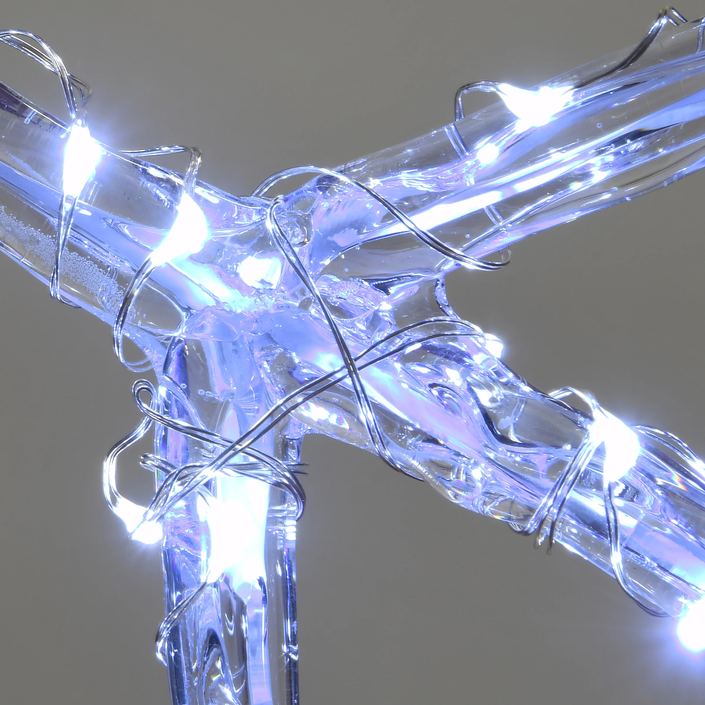 24 in. and 20 in. Ice Crystal Snowflakes with LED Lights, Plug-In - Image 2