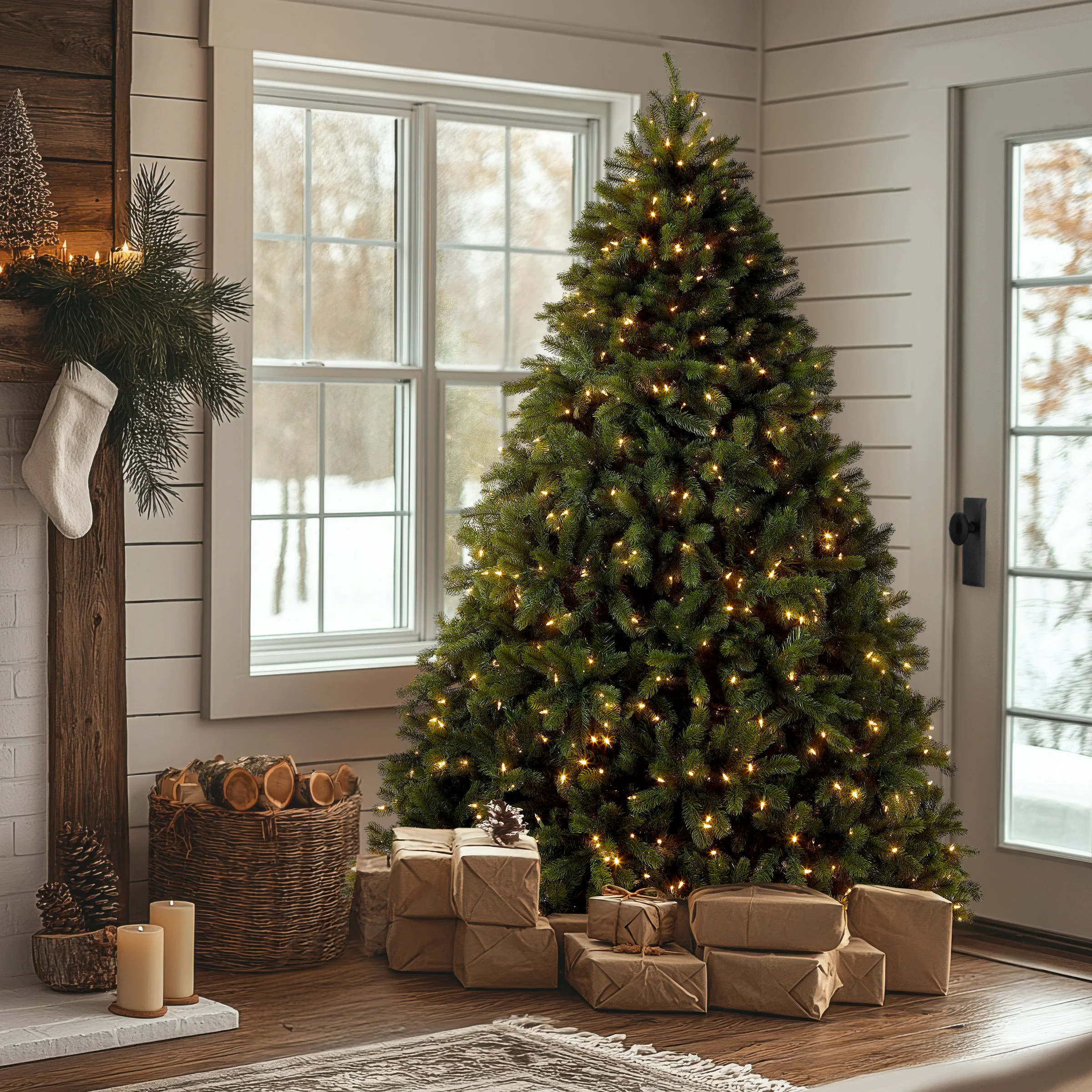 7.5 ft. Pre-Lit Deluxe Downswept Douglas Fir Tree with PowerConnect Dual Color LED Lights, Plug-In - Image 2