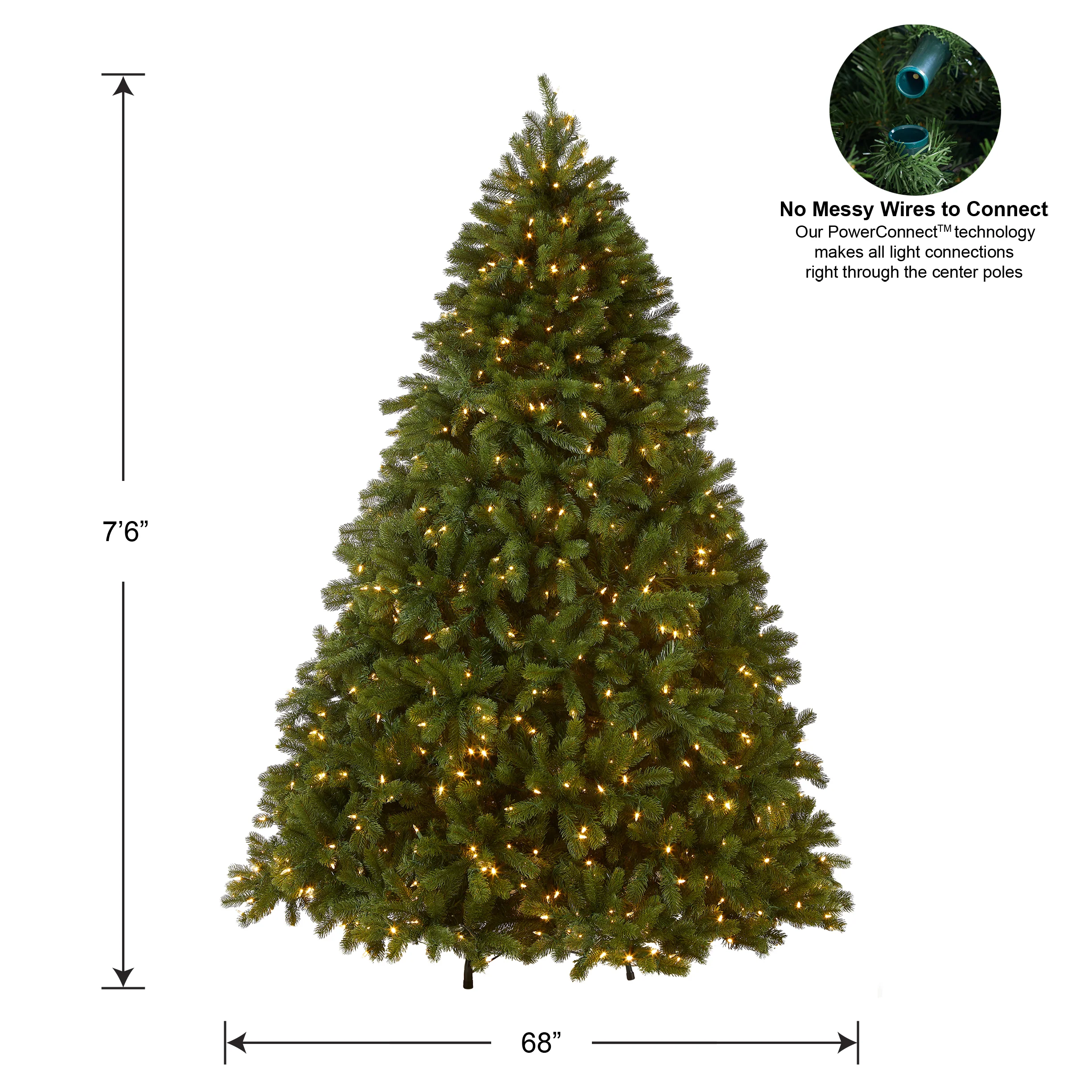 7.5 ft. Pre-Lit Deluxe Downswept Douglas Fir Tree with PowerConnect Dual Color LED Lights, Plug-In - Image 5