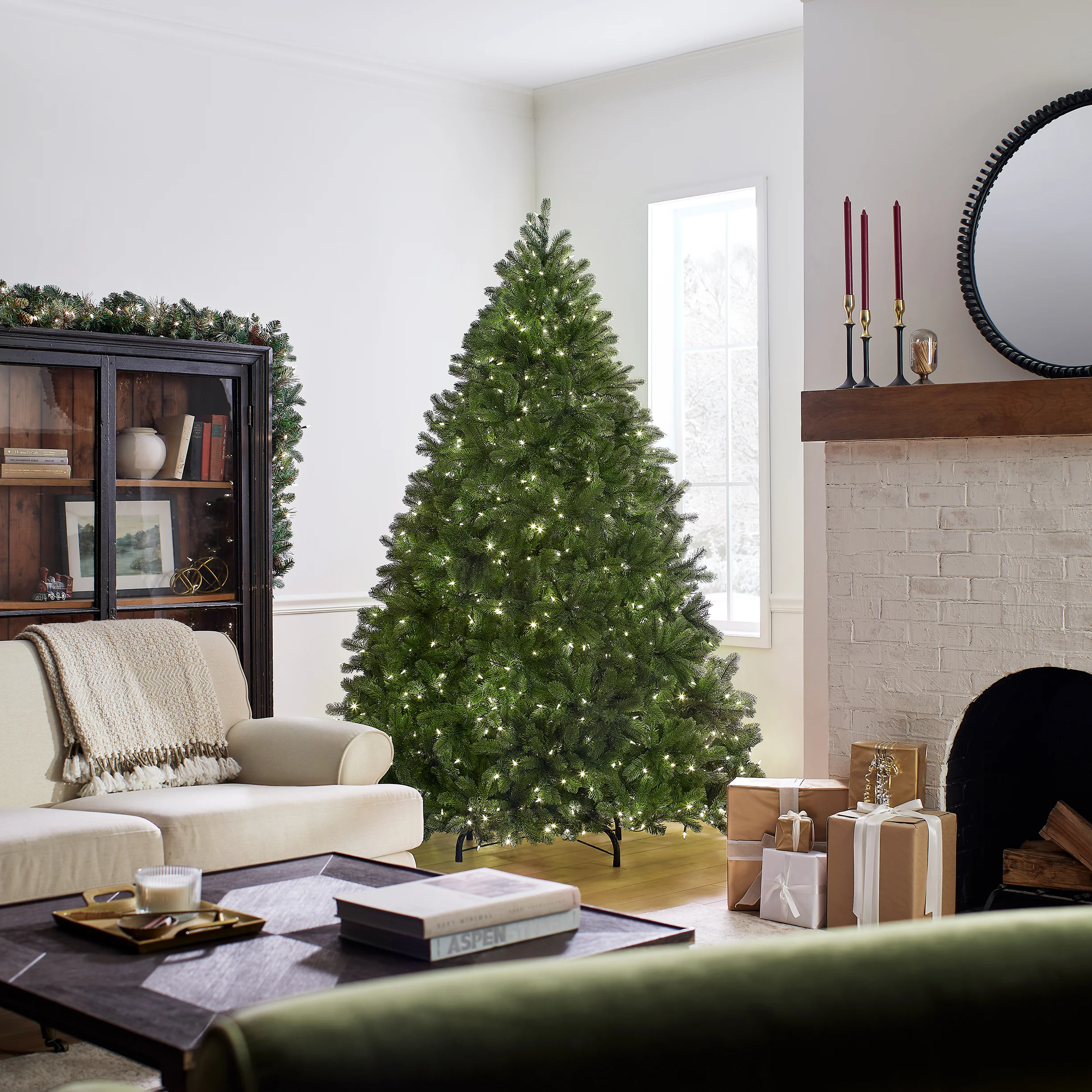 7.5 ft. Pre-Lit Deluxe Downswept Douglas Fir Tree with PowerConnect Dual Color LED Lights, Plug-In - Image 9