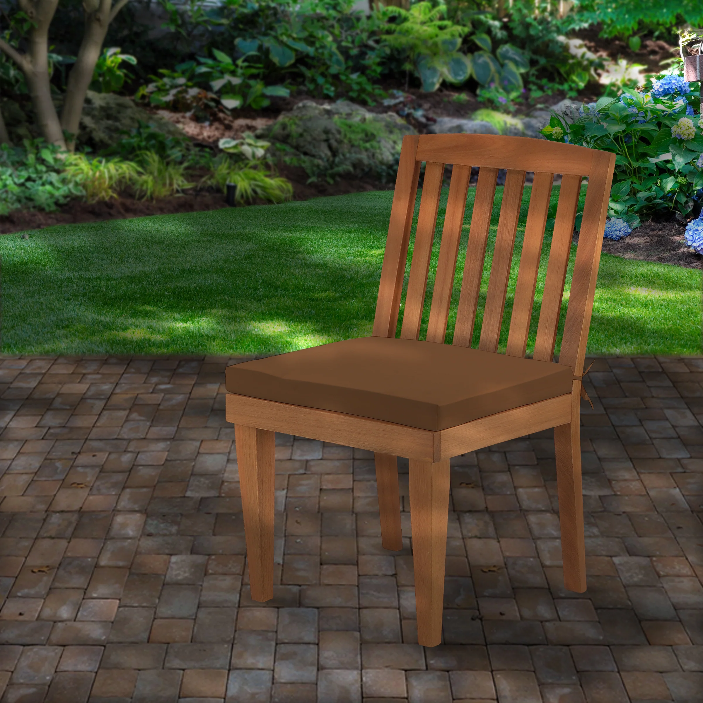 Eucalyptus Grandis Wood Dining Chair, Chocolate - Image 3