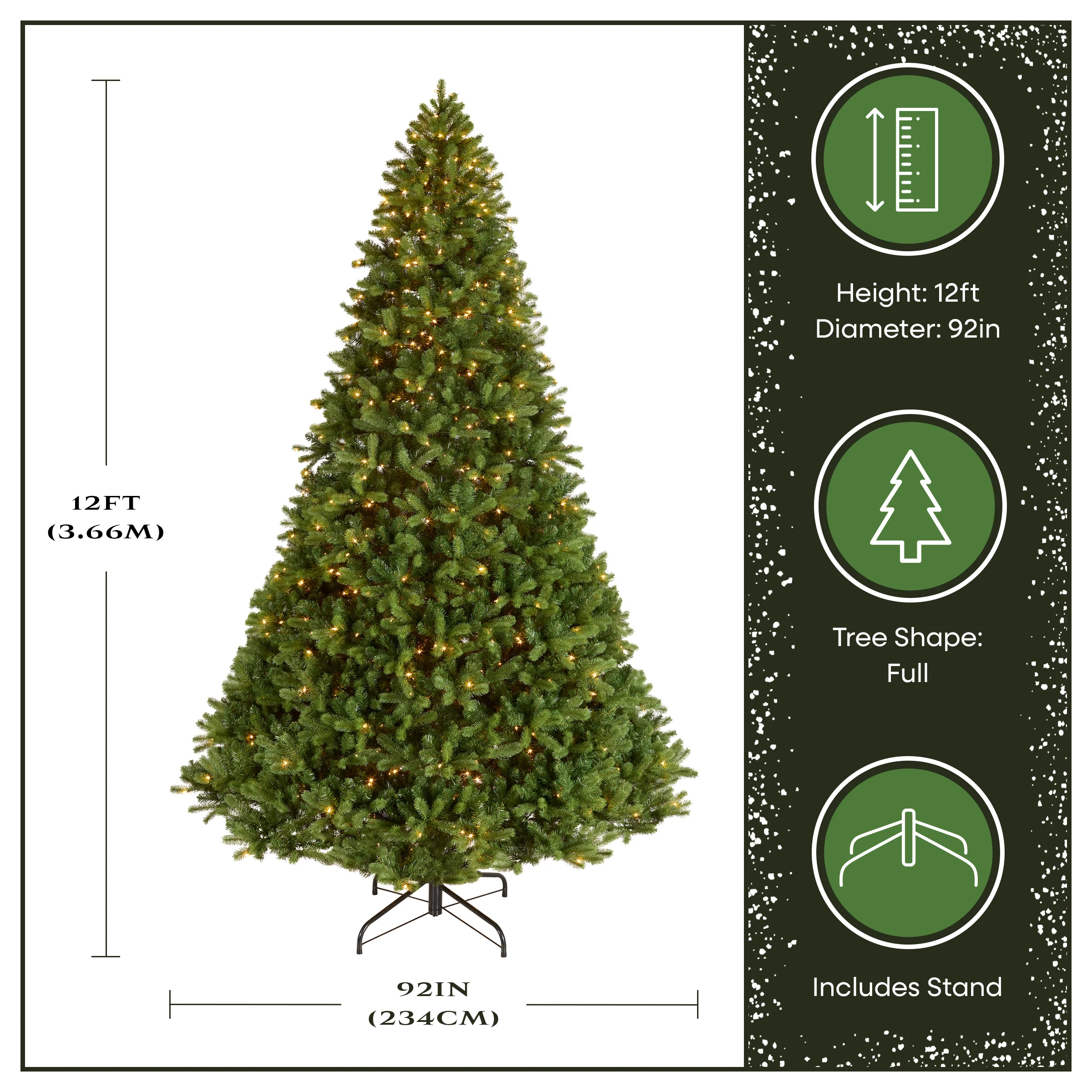 12 ft. Pre-Lit Downswept Douglas Fir Tree with Clear Lights, Plug-In - Image 4