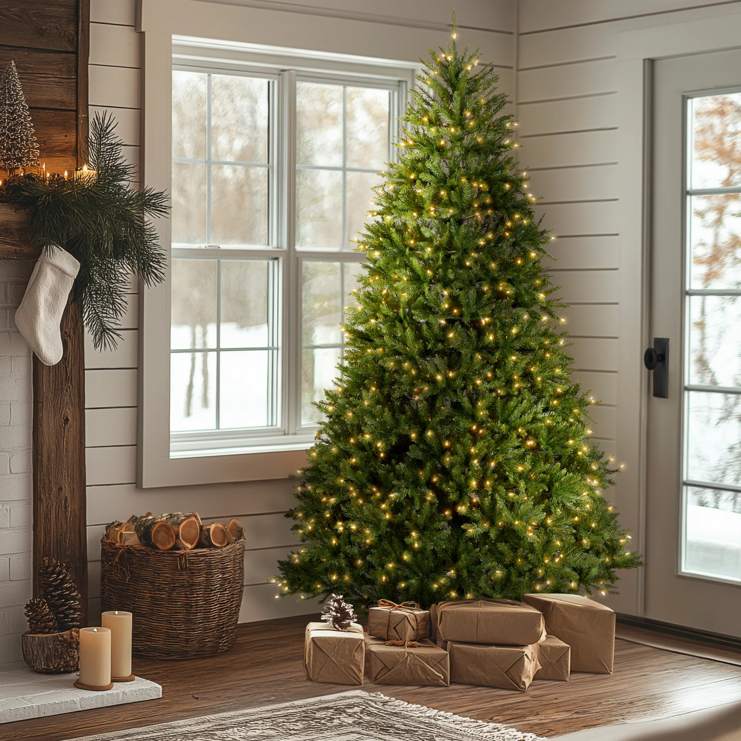 9 ft. Pre-Lit Dunhill Fir Tree with 900 Clear Lights - Image 3