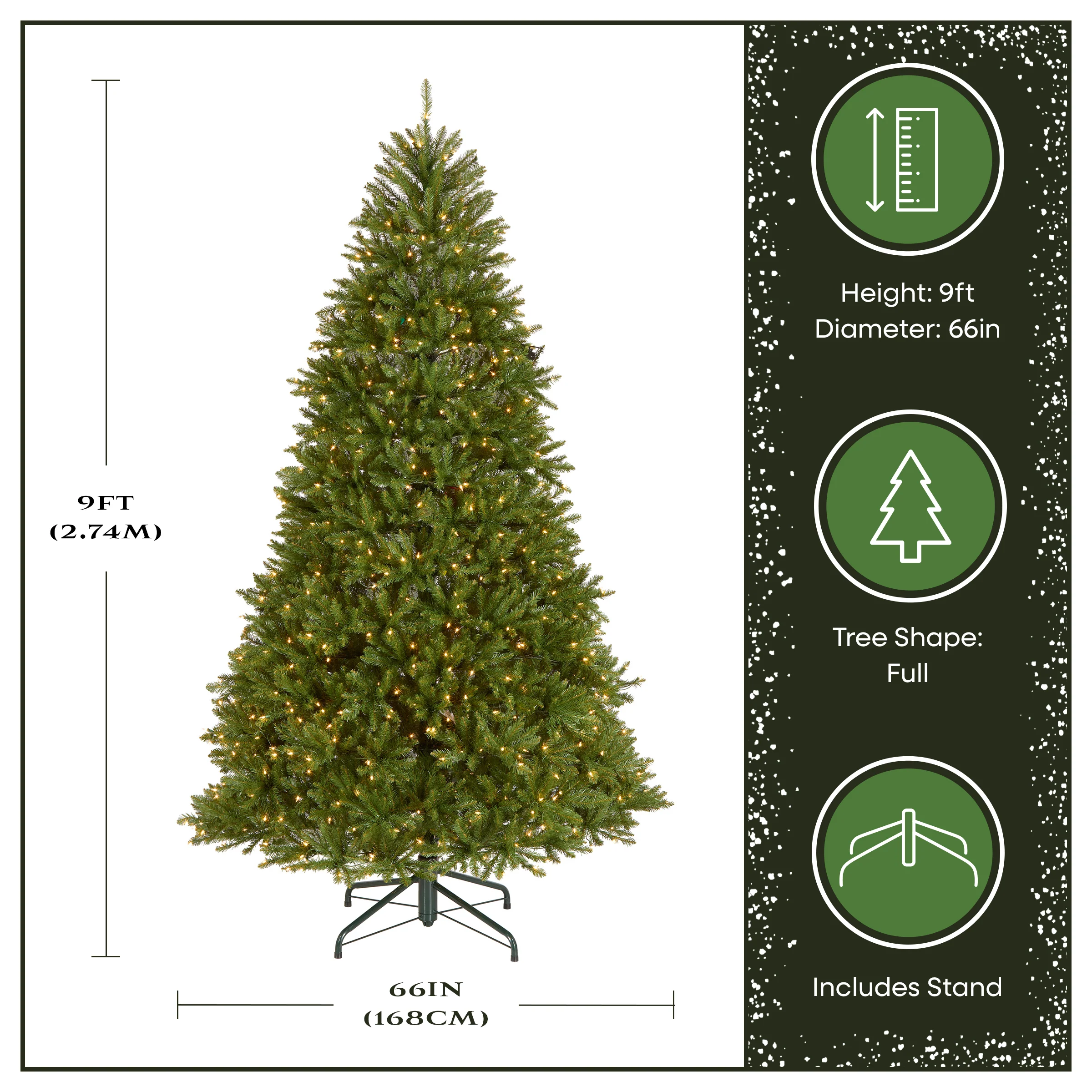 9 ft. Pre-Lit Dunhill Fir Tree with 900 Clear Lights - Image 4
