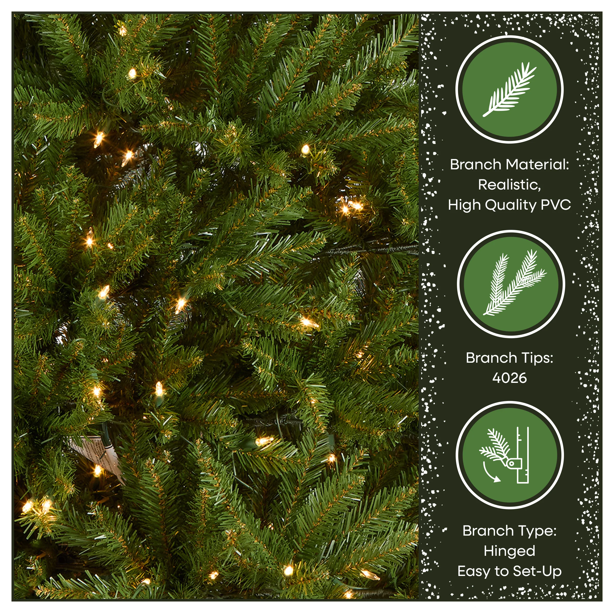 9 ft. Pre-Lit Dunhill Fir Tree with 900 Clear Lights - Image 7