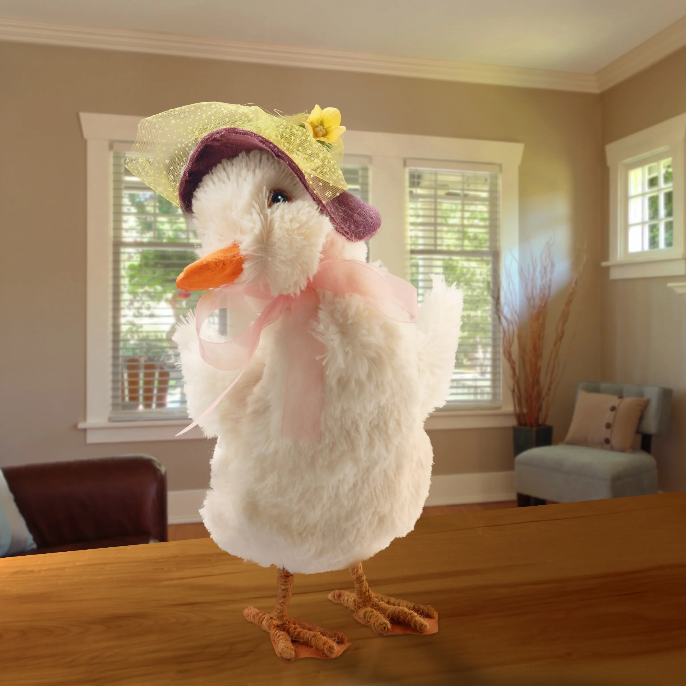 12 in. Female Fancy Easter Duckling Table Decoration - Image 2