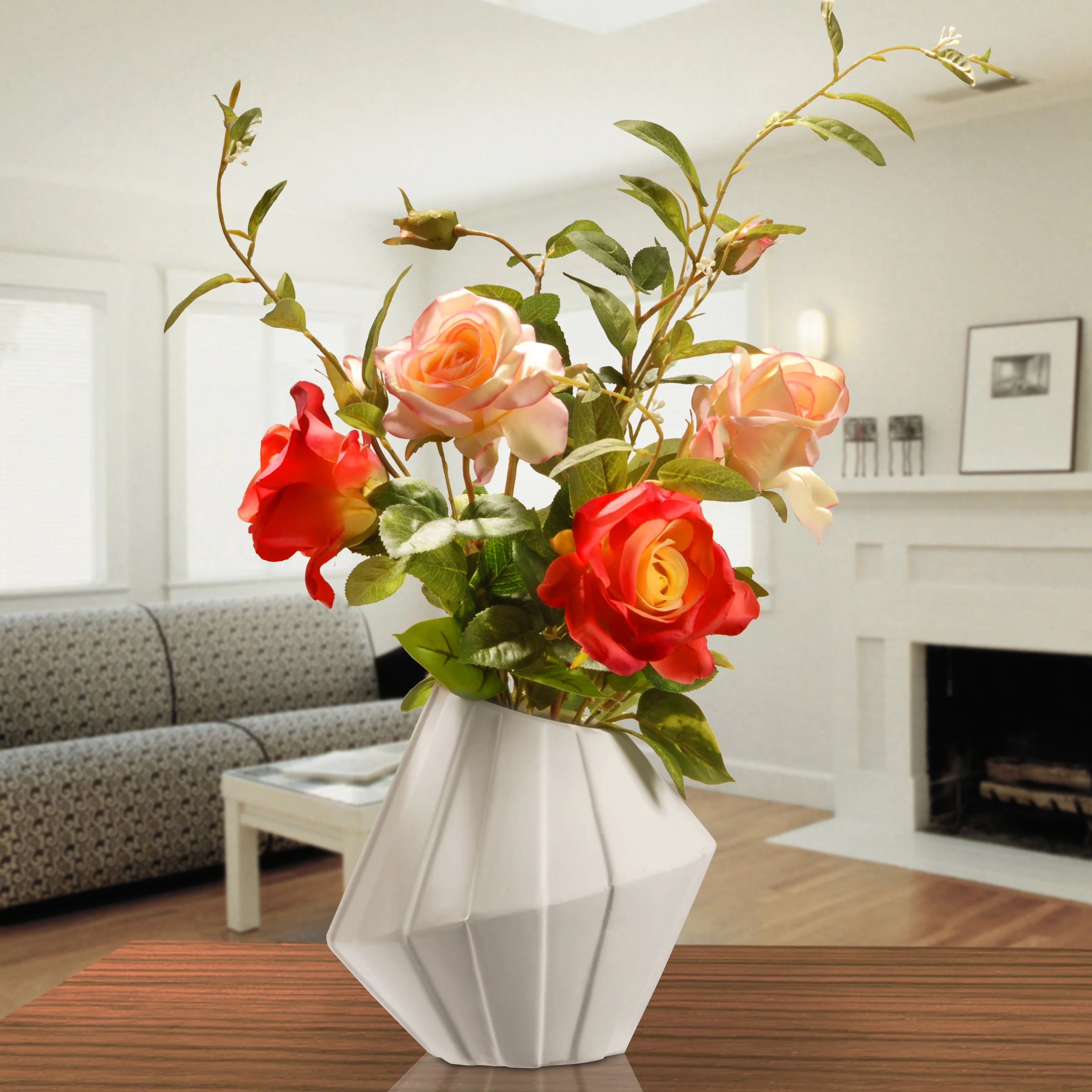 22" Potted Rose Flowers - Image 2