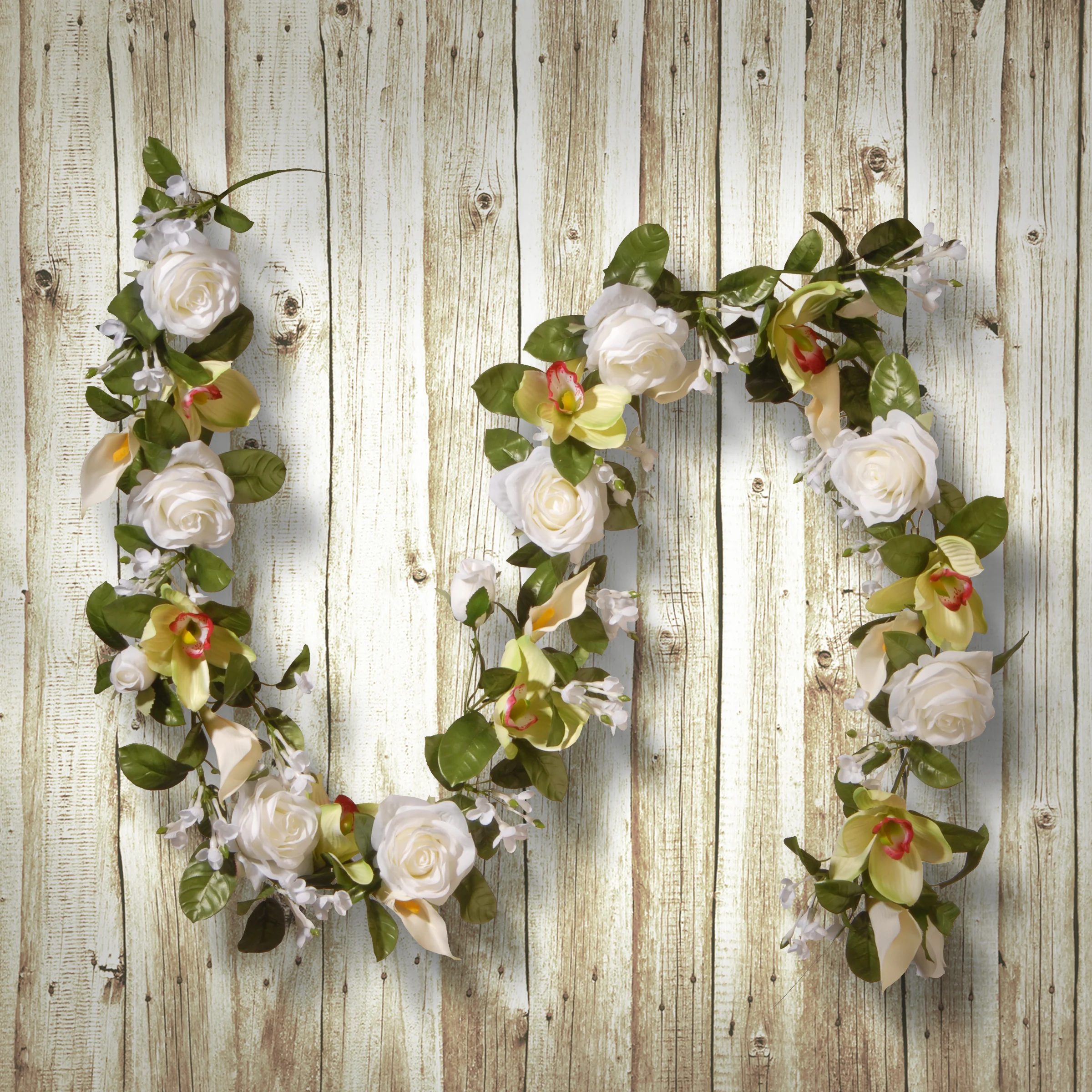6 ft. Spring Garland with Roses, Lilies, Berry Clusters, Leafy Greens - Image 2