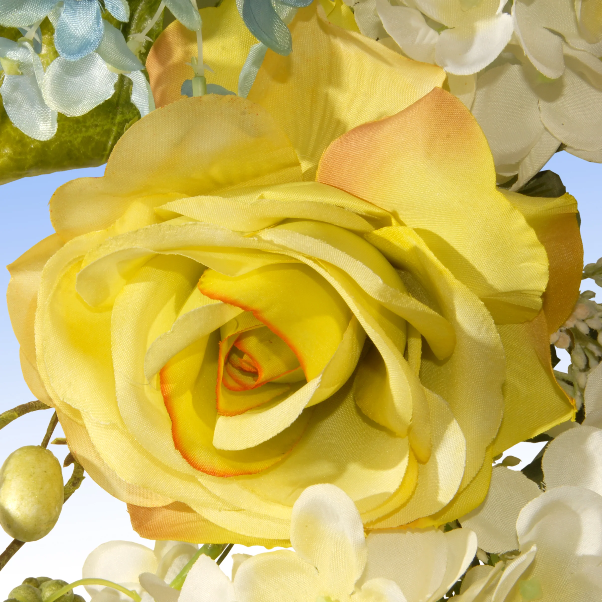 48 in. Spring Floral Wall Décor with  Rose and Hydrangea Blooms, Fern Fond, Berries and Leafy Greens - Image 3