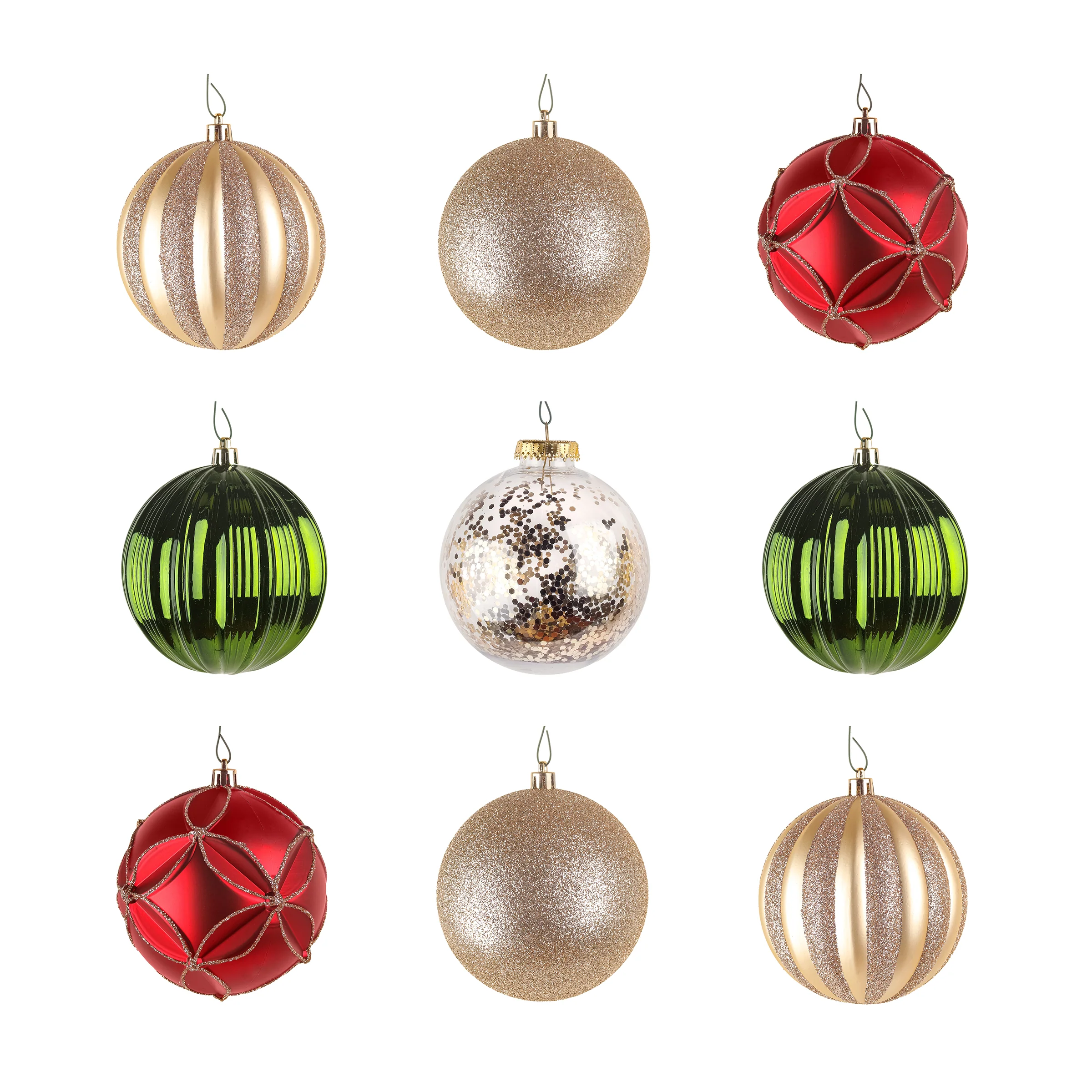 13 in. Gold Xmas Ball Decor Set - Image 4