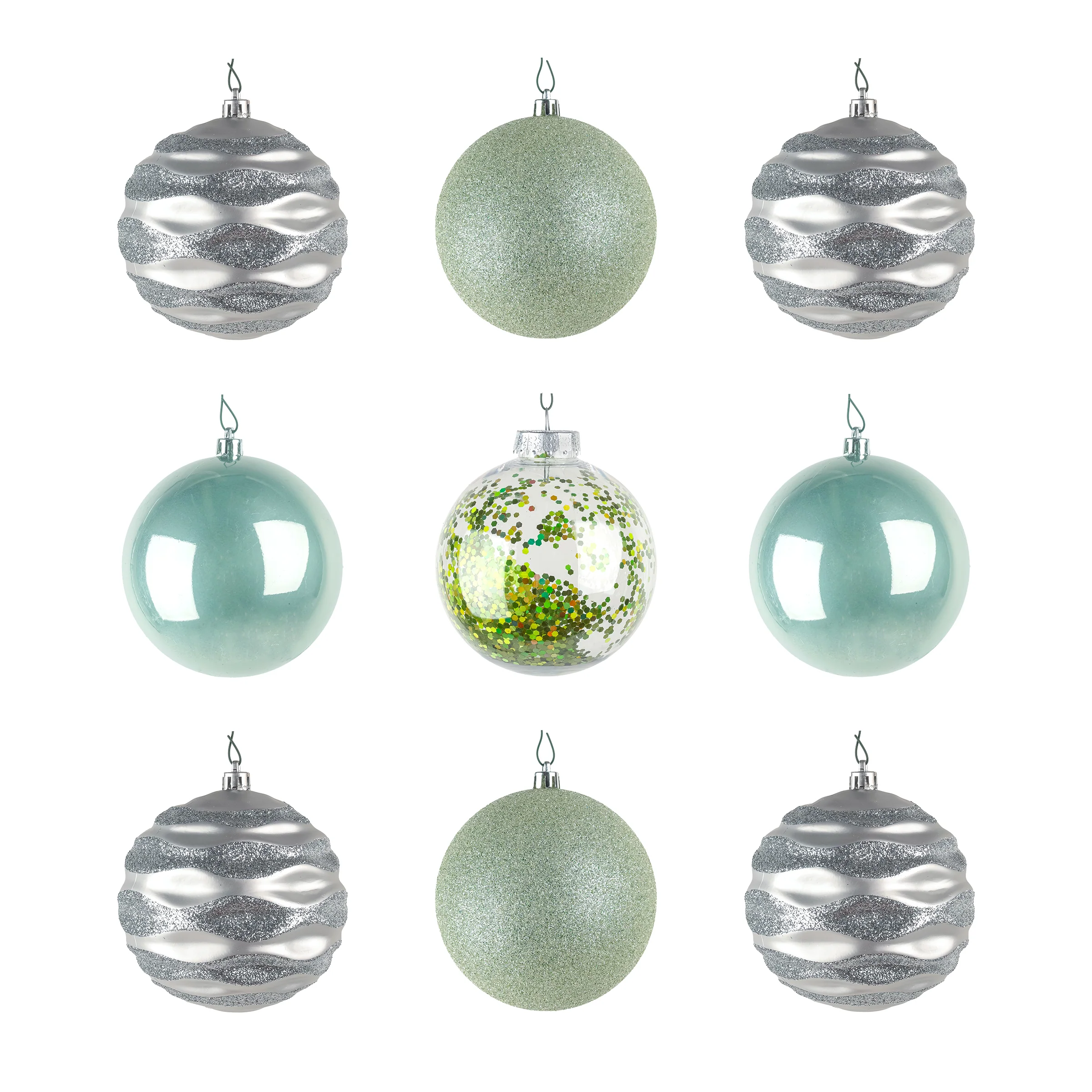 13 in. Mint Xmas Ball Decor Set - Image 4