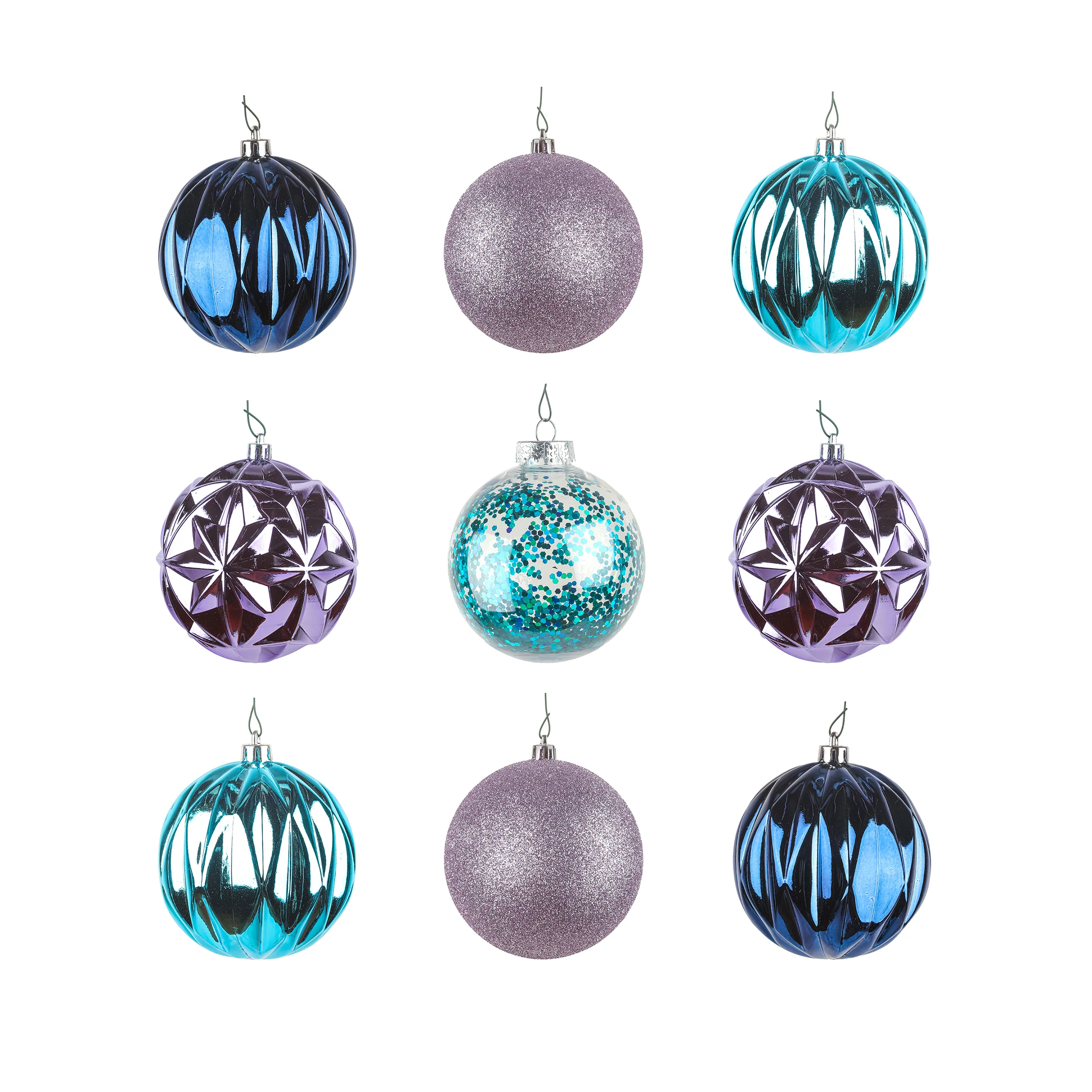 13 in. Purple Xmas Ball Decor Set - Image 4