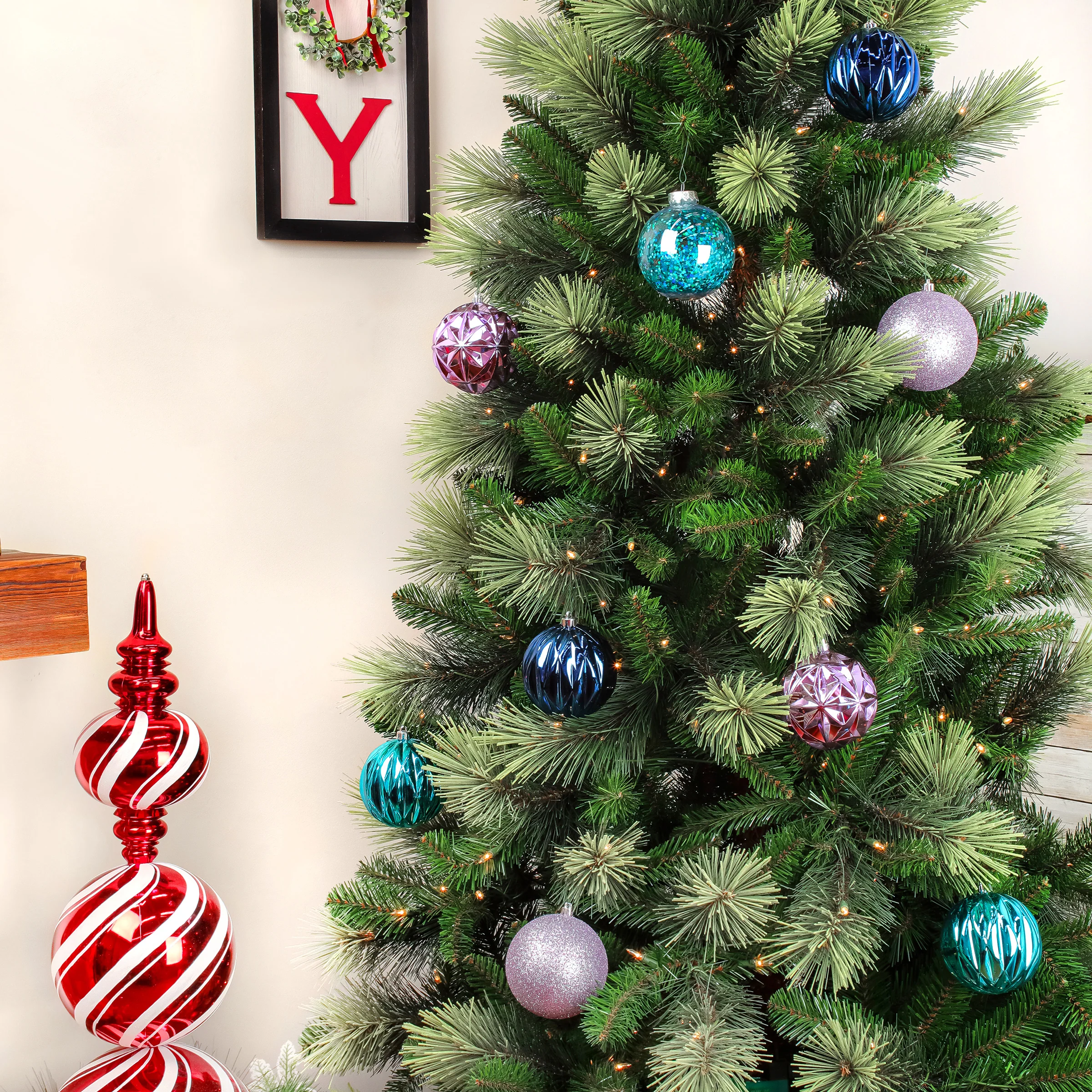 13 in. Purple Xmas Ball Decor Set - Image 5