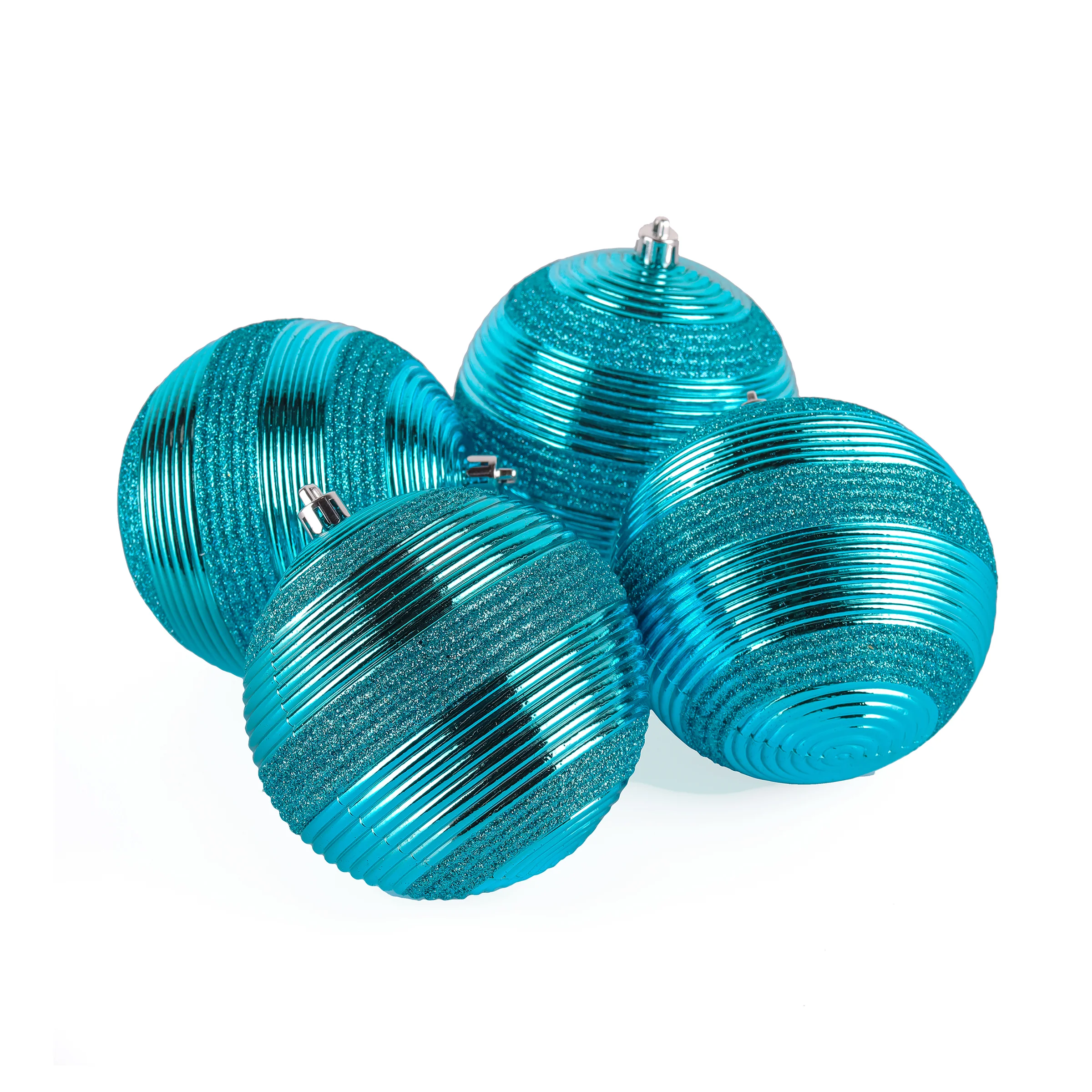 4-Piece Shatterproof Swirling Blue Ornaments - Image 4