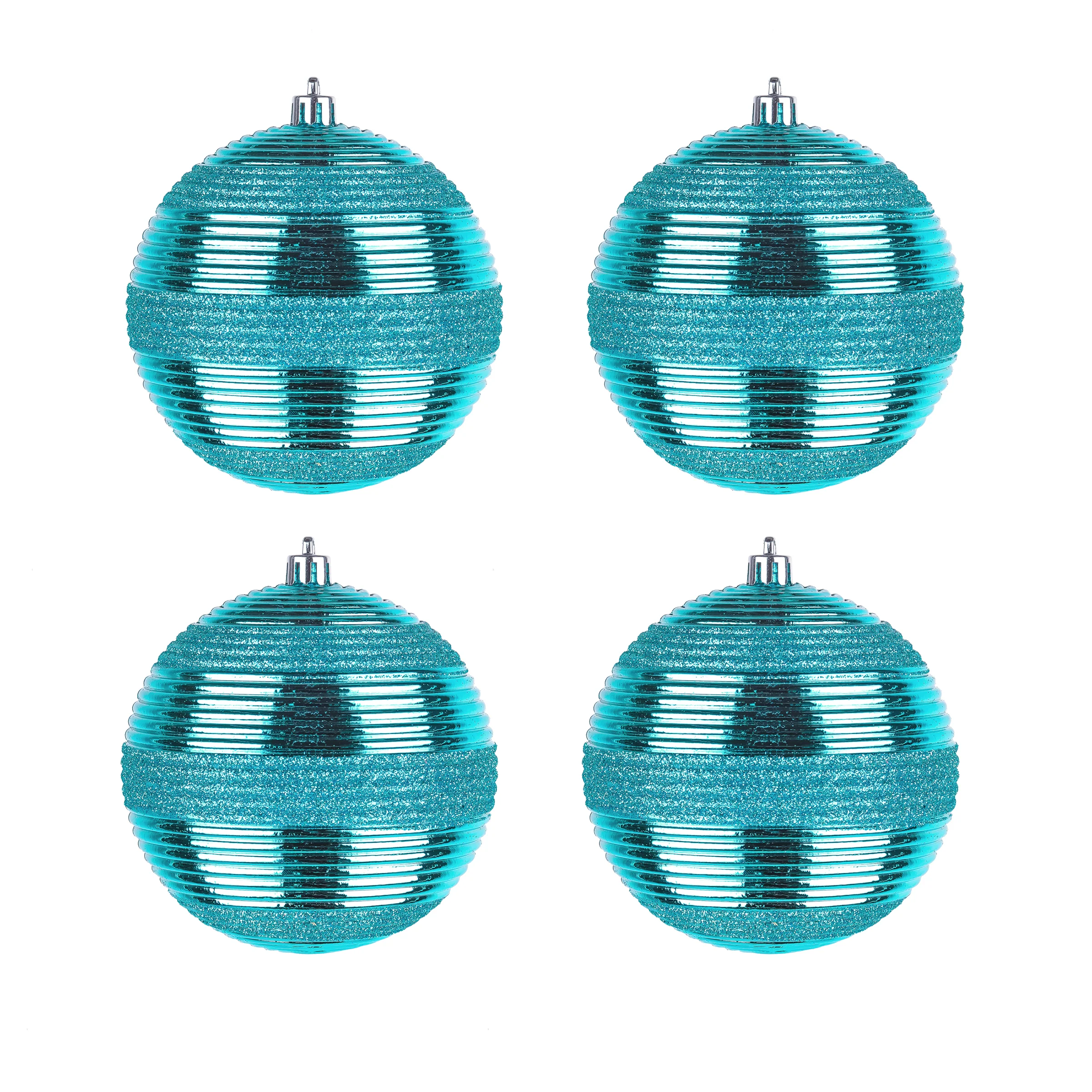 4-Piece Shatterproof Swirling Blue Ornaments - Image 5