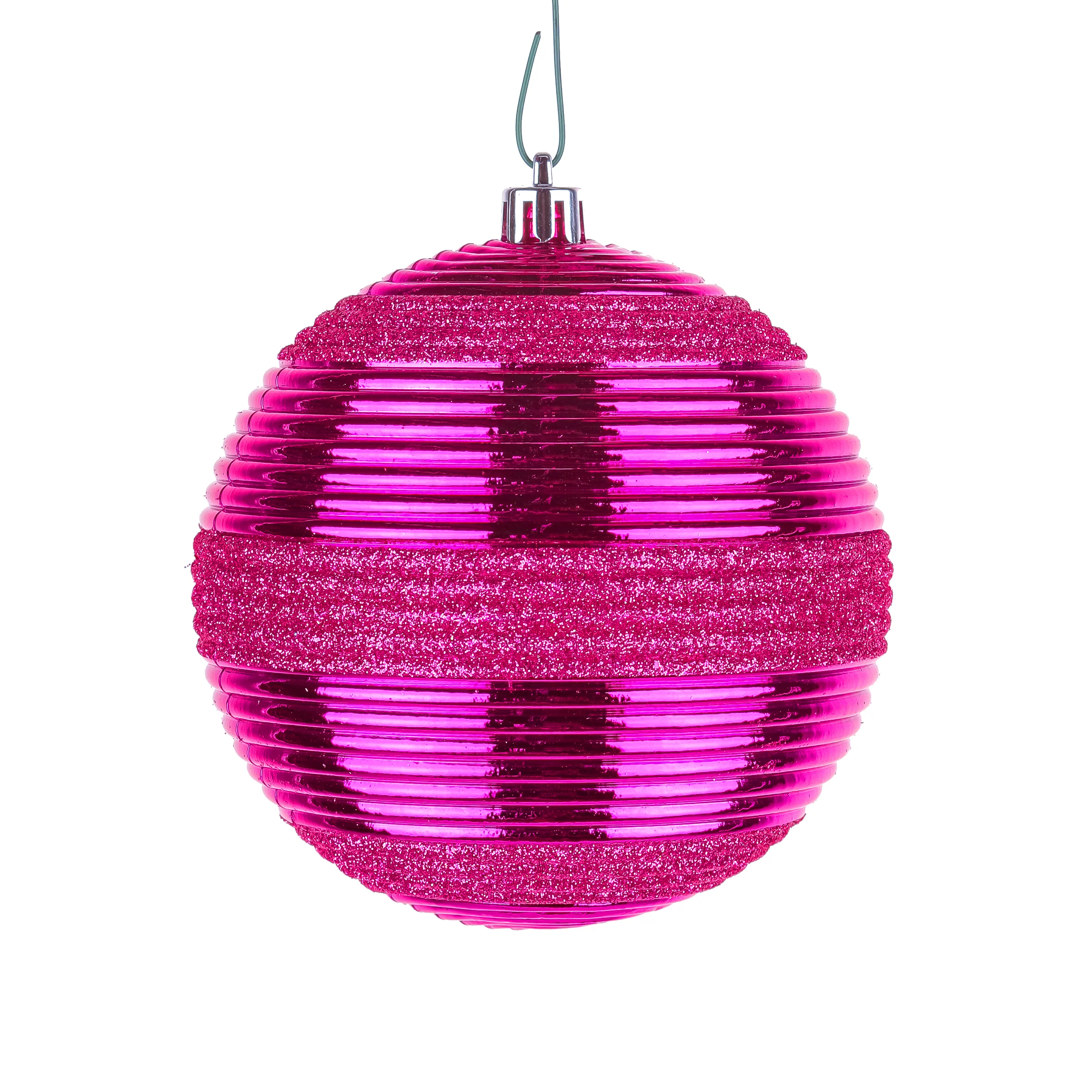 4-Piece Shatterproof Swirling Pink Ornaments - Image 3