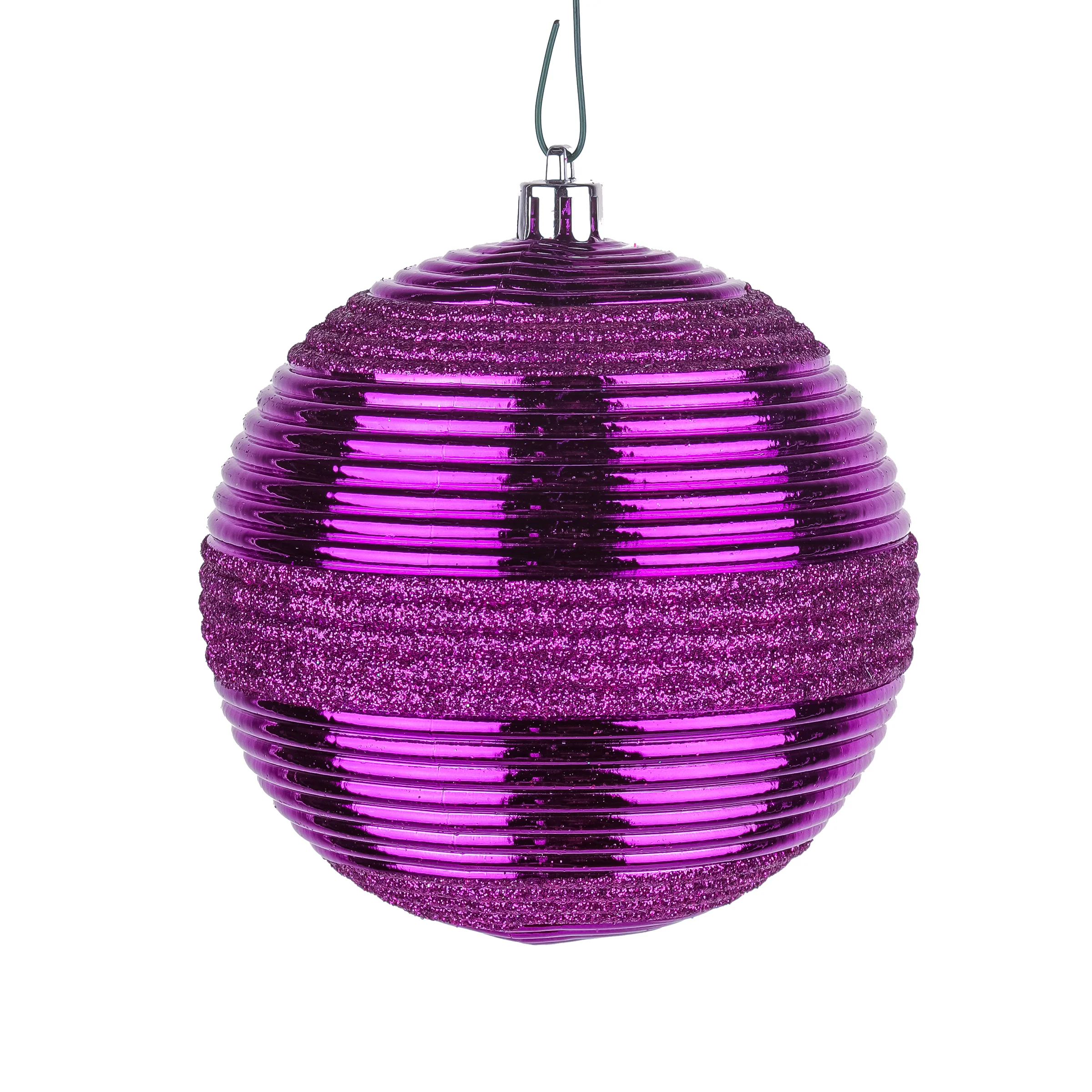 4-Piece Shatterproof Swirling Purple Ornaments - Image 3
