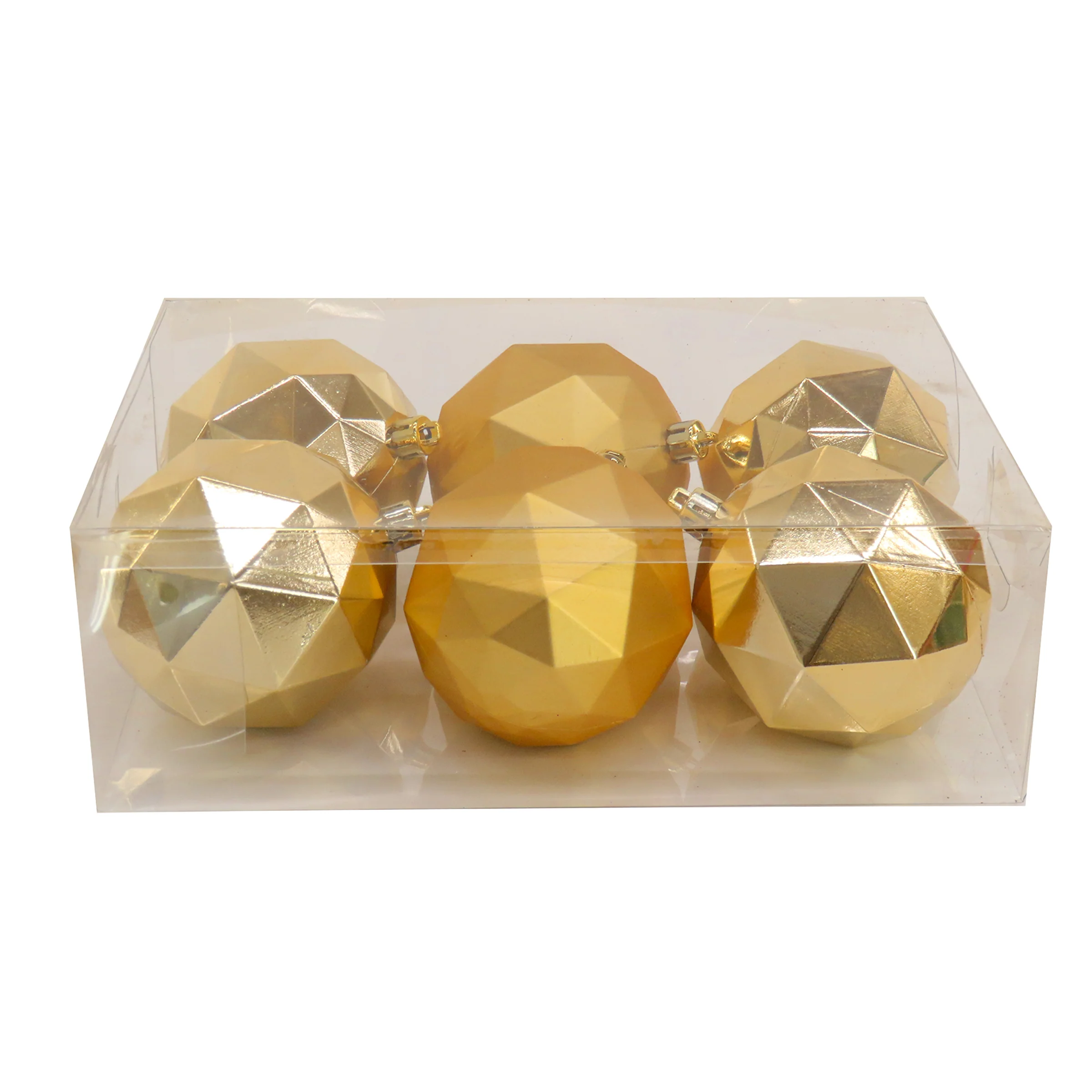 6-Piece Shatterproof Geometric Gold Ornaments - Image 4