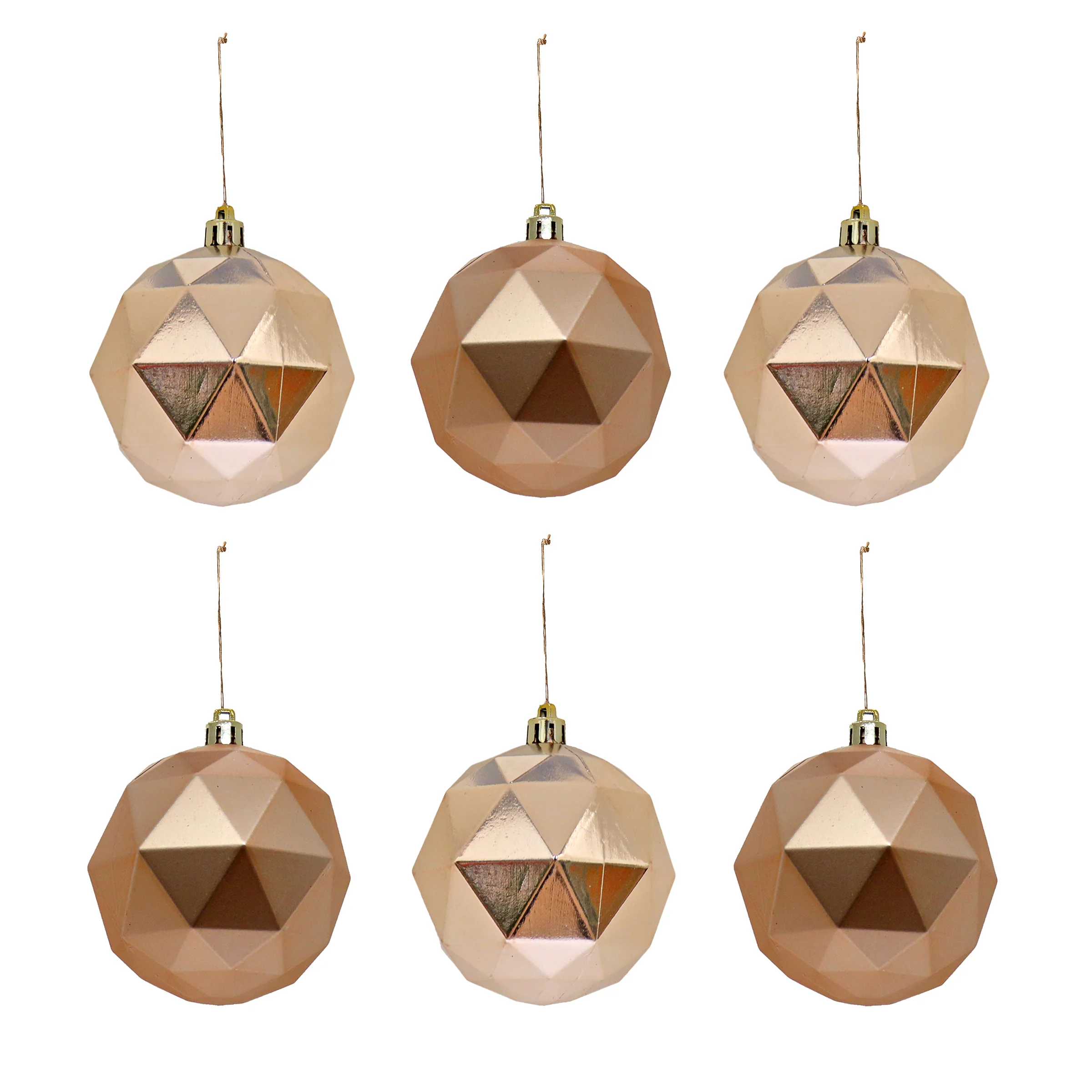 6-Piece Shatterproof Geometric Silver Ornaments - Image 5