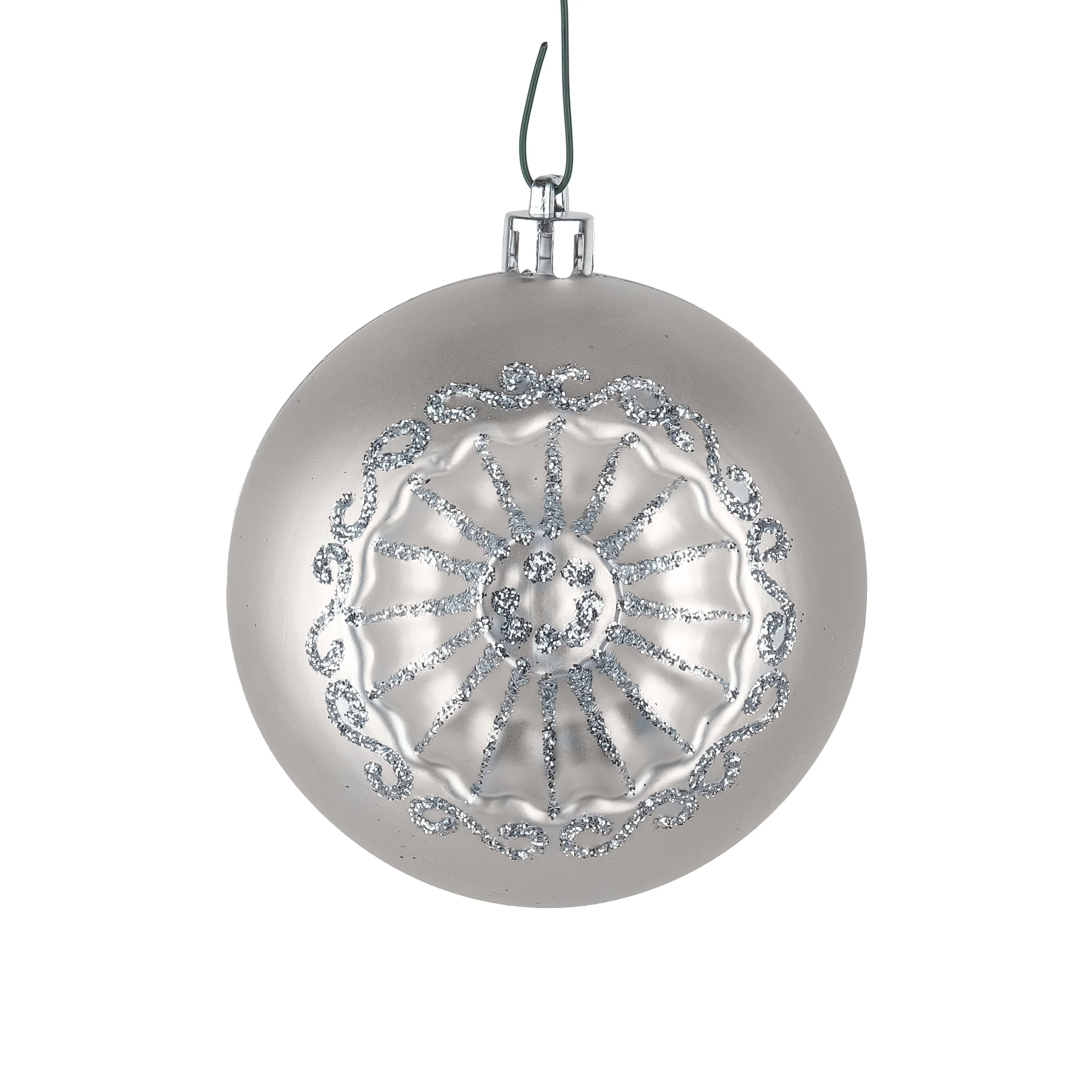 6-Piece Shatterproof Glittering Silver Ornaments - Image 4