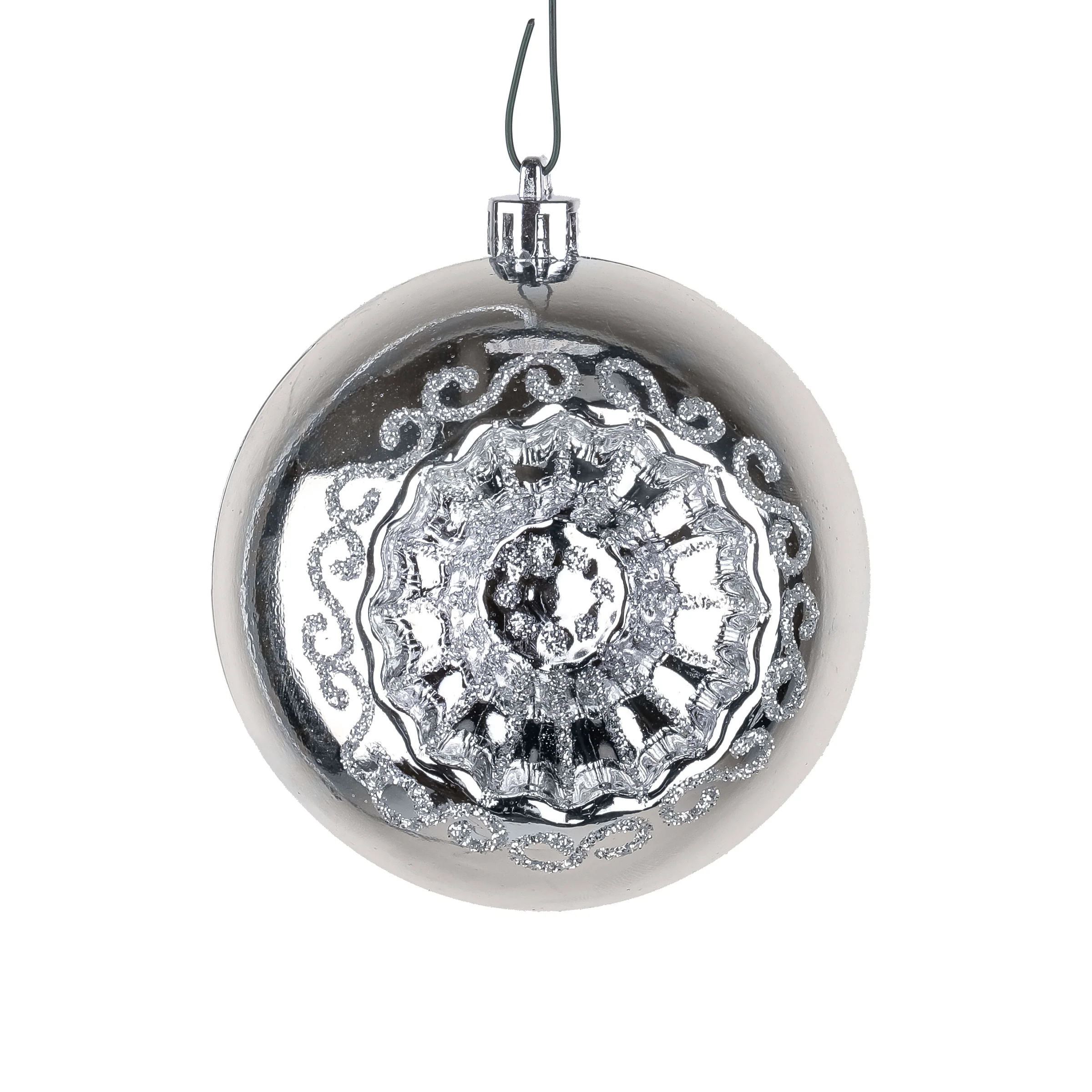 6-Piece Shatterproof Glittering Silver Ornaments - Image 5