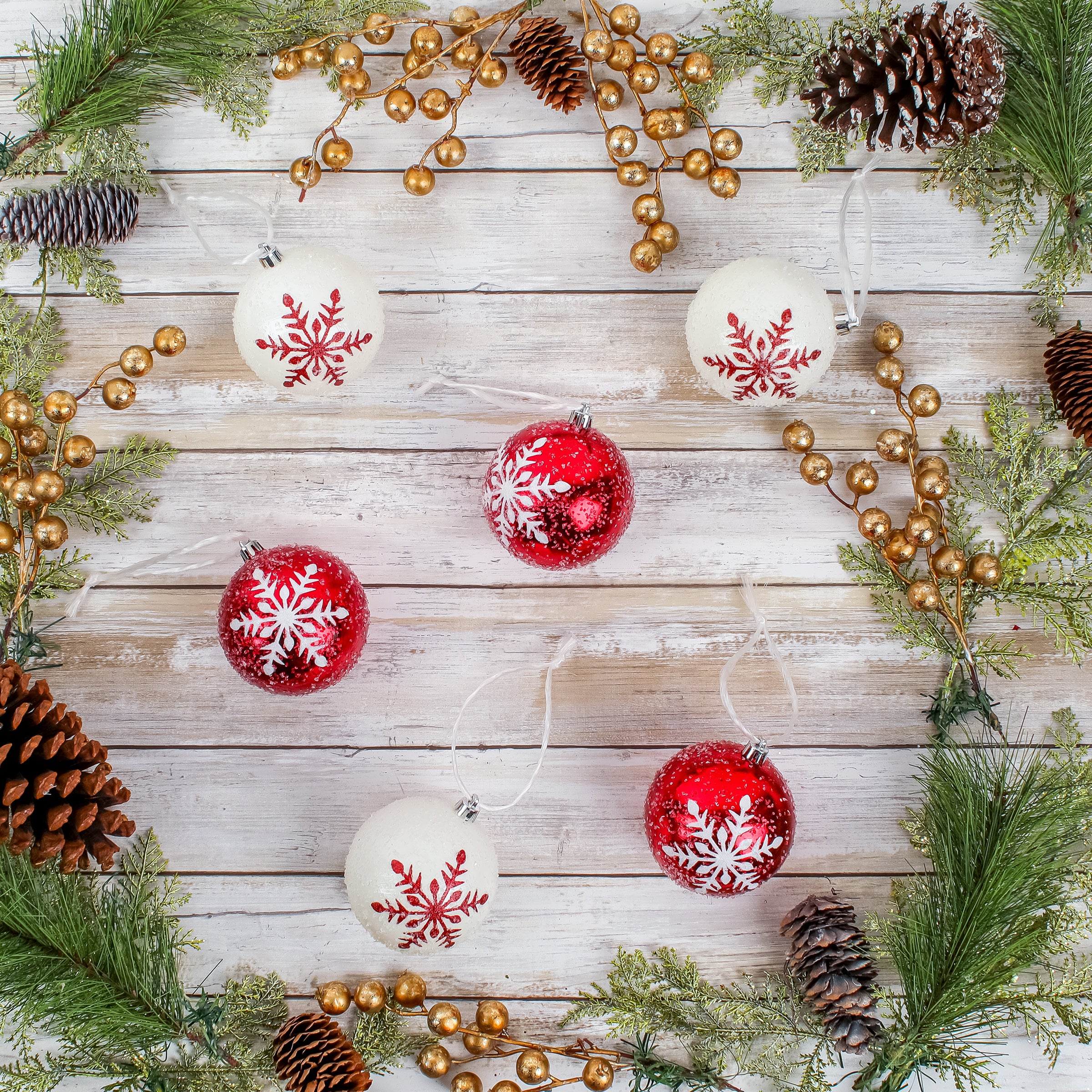 6-Piece Shatterproof Snowflake Ornaments - Image 2