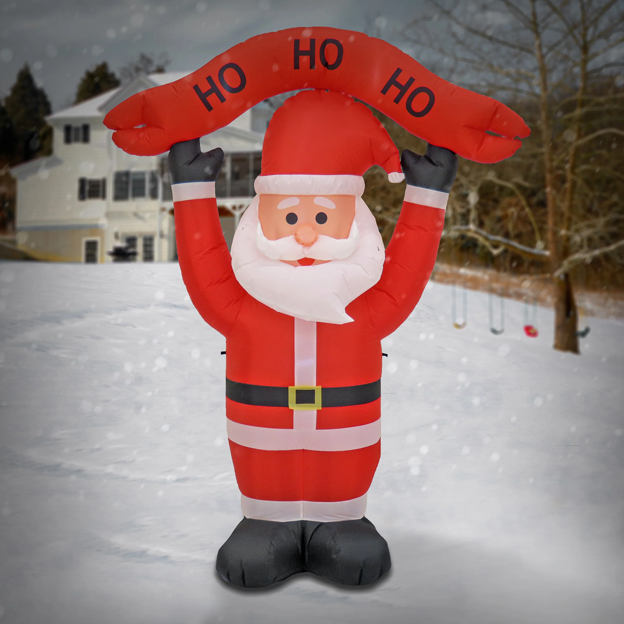 7 ft. Red Inflatable Blow Up Santa, Plug-In - Image 2