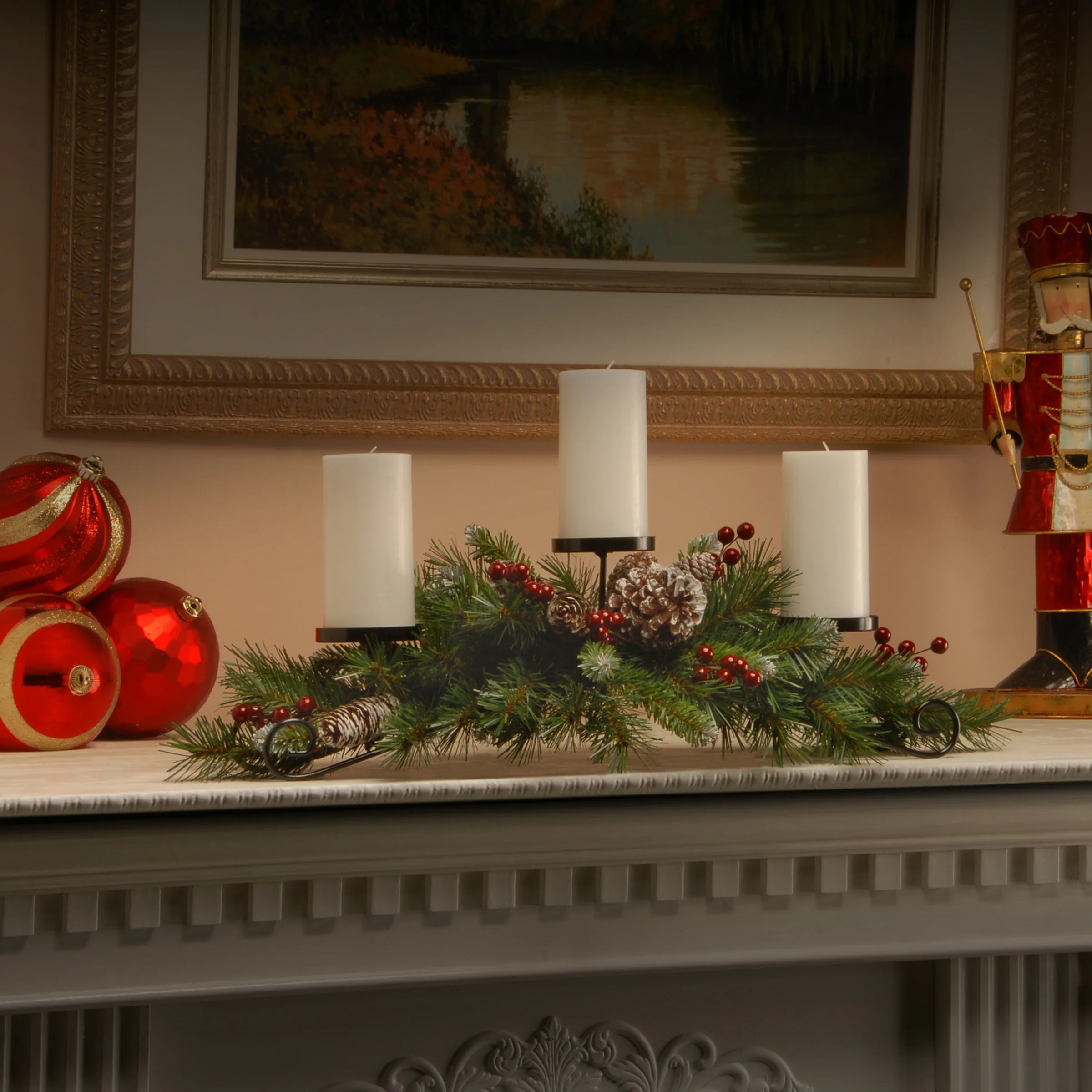 30 in. Frosted Berry Frosted Berry Centerpiece and Candle Holder - Image 2