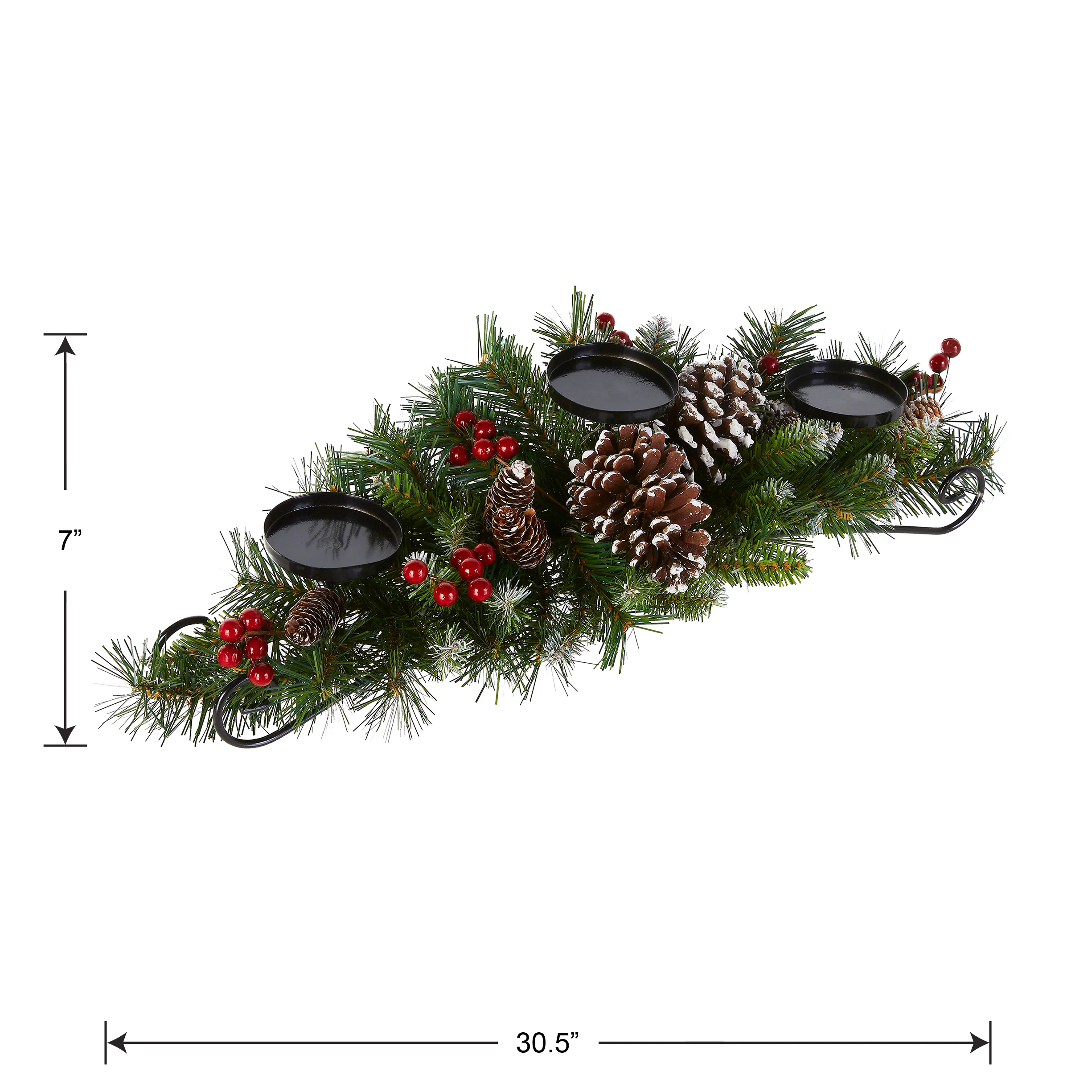 30 in. Frosted Berry Frosted Berry Centerpiece and Candle Holder - Image 6
